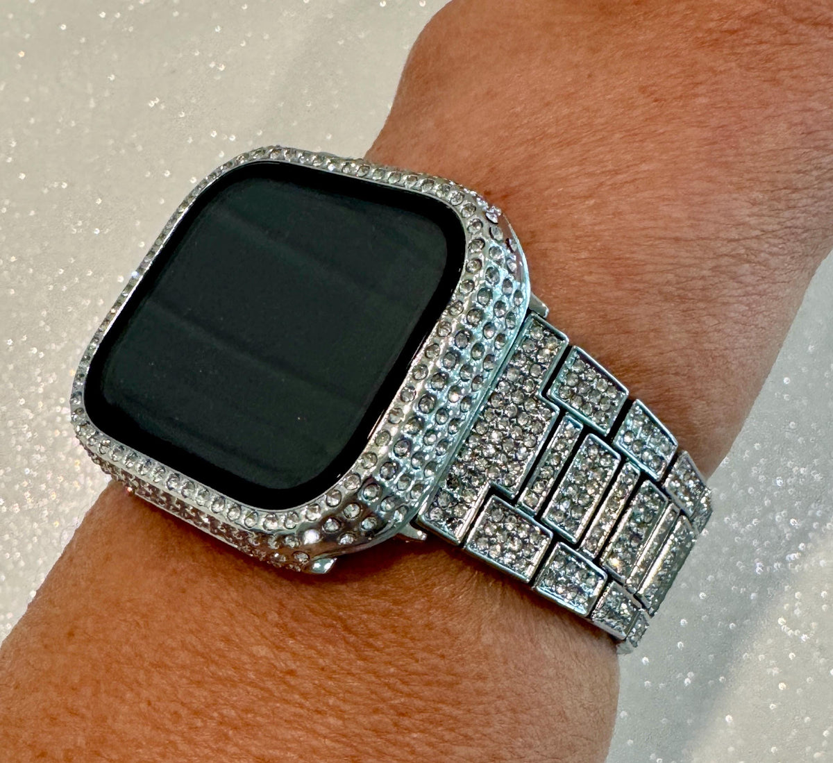 Series 12 Apple Watch Band 42mm 46mm Swarovski Crystal Bracelet & or Apple Watch Cover for Iphone Watch Apple Watch Face Protector 41mm 45mm
