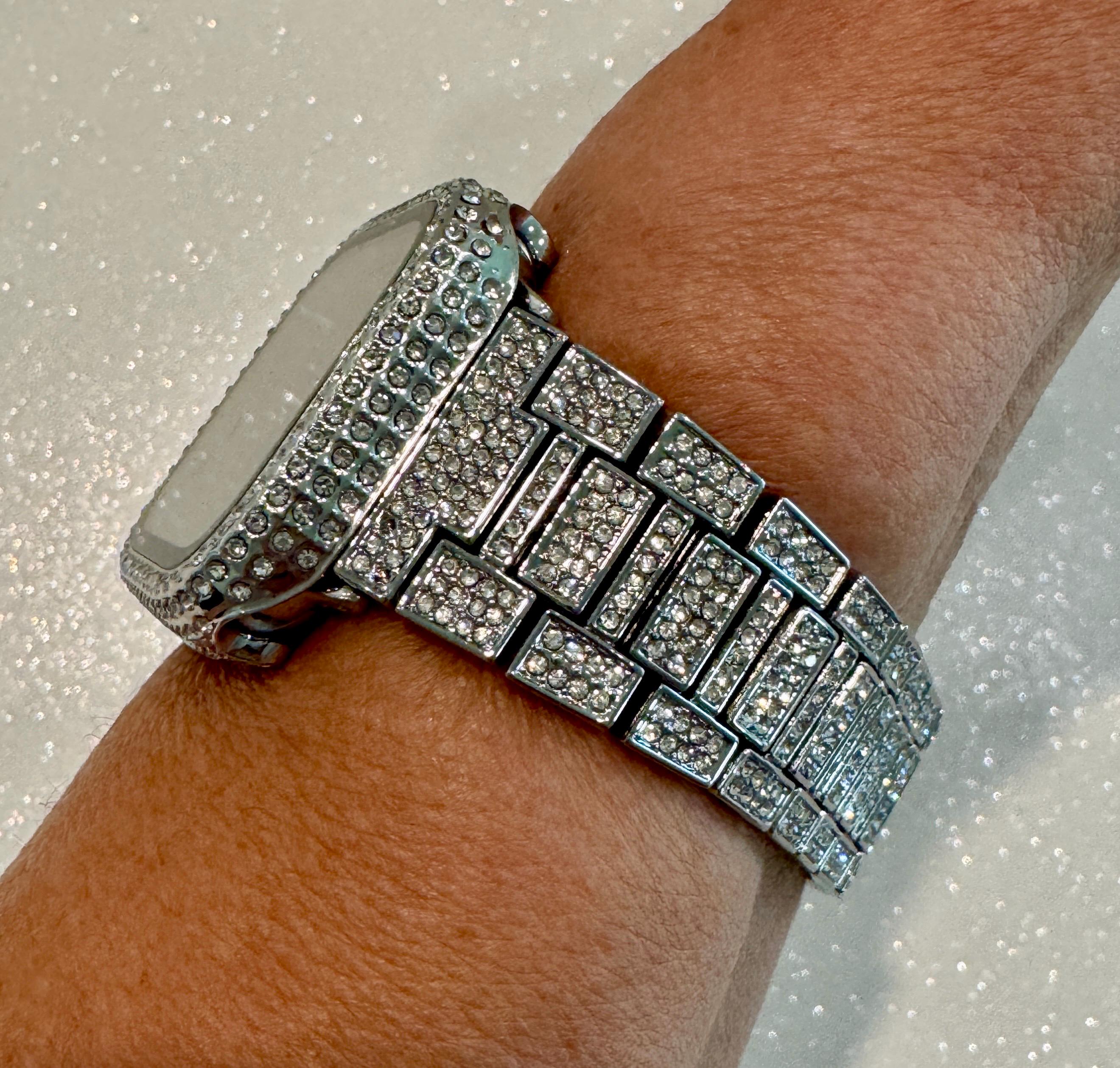 Series 10 Apple Watch Band 42mm 46mm Swarovski Crystal Bracelet & or Apple Watch Cover for Iphone Watch Apple Watch Face Protector 41mm 45mm