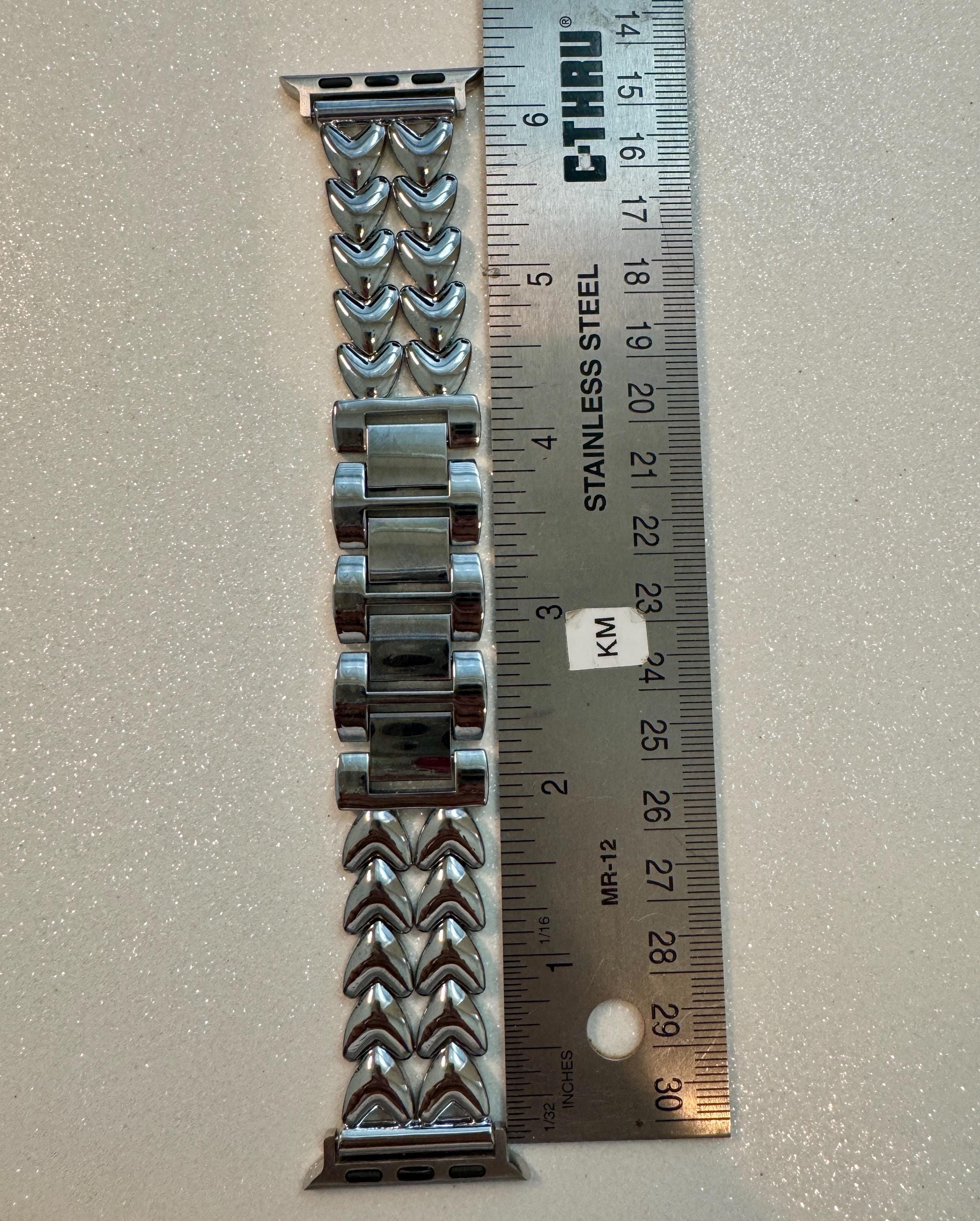 Series 10 Apple Watch Band Silver, Rose Gold, Yellow Gold Choices 38mm-49mm Iphone Watch Bands Valentine Hearts Gift for Her Series 1-9