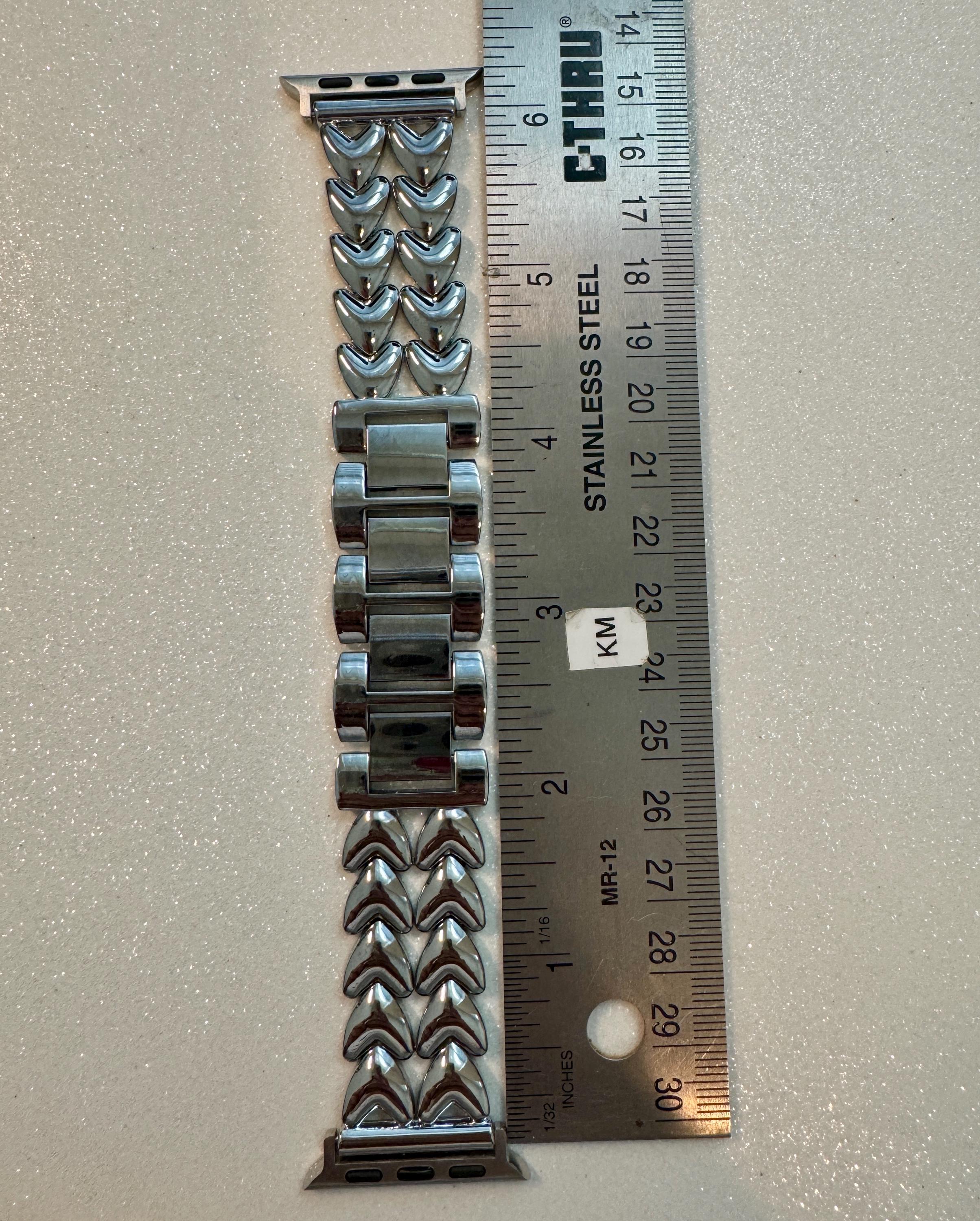 Series 10 Apple Watch Band Silver, Rose Gold, Yellow Gold Choices 38mm-49mm Iphone Watch Bands Valentine Hearts Gift for Her Series 1-9