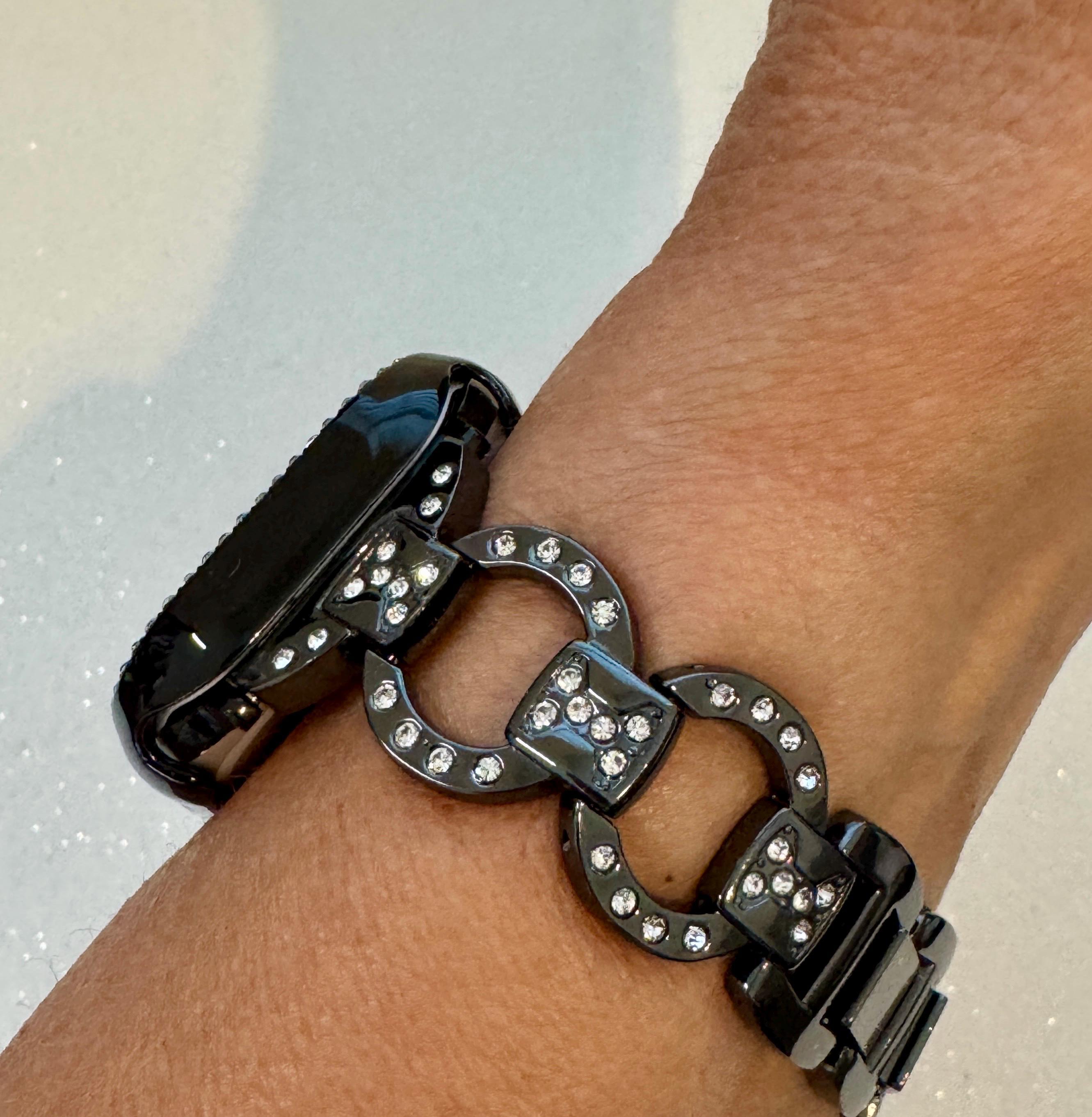 Series 10 Apple Watch Band 42mm 46mm Black Swarovski Crystal 41mm 46mm & or Apple Watch Cover Rhinestone Iphone Watch Case 49mm Ultra