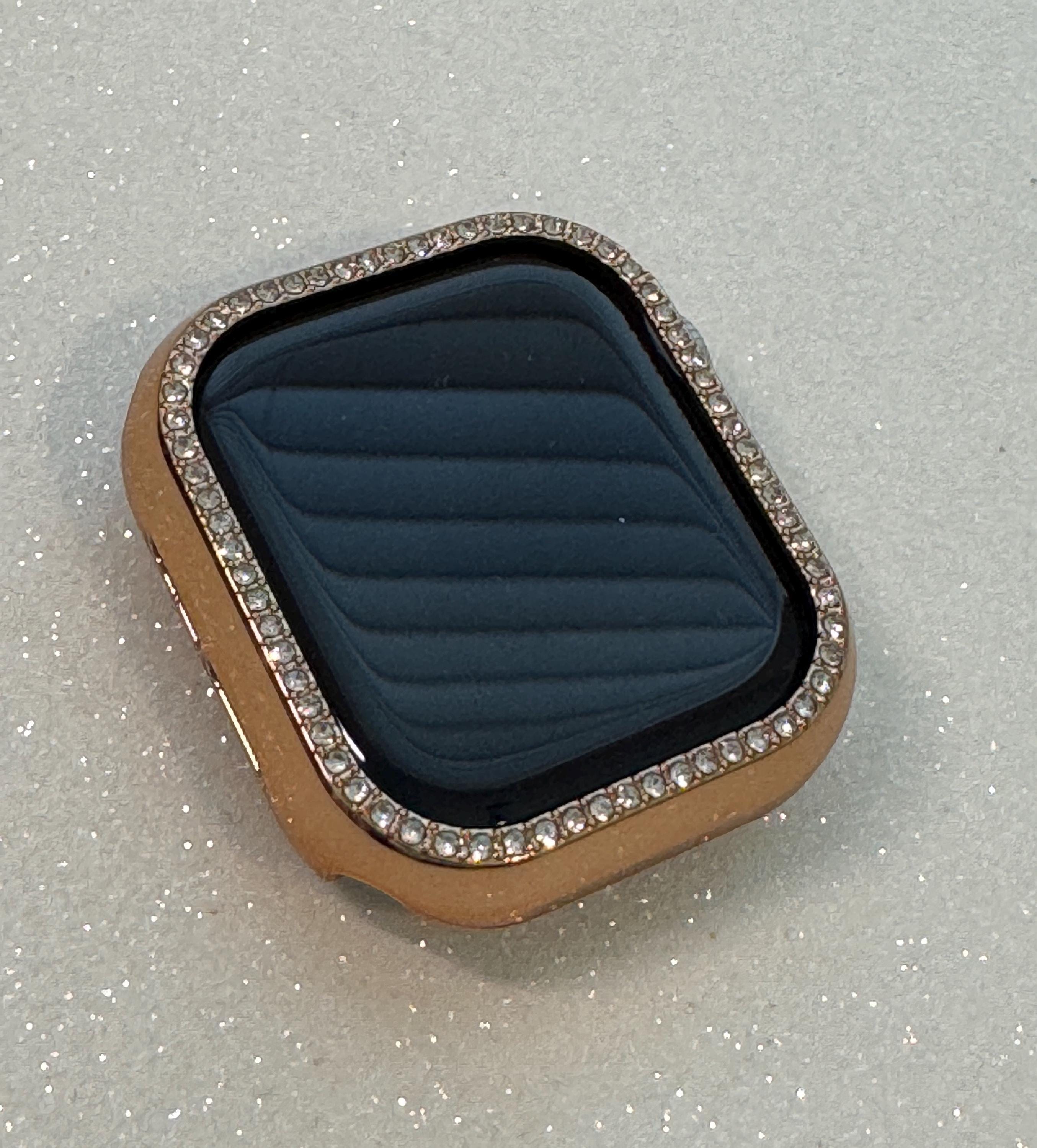 Series 10 Apple Watch Band Women Rose Gold Swarovski Crystals & or Apple Watch Cover 42mm 46mm Iphone Watch Case 41mm 45mm 49mm Ultra Bling