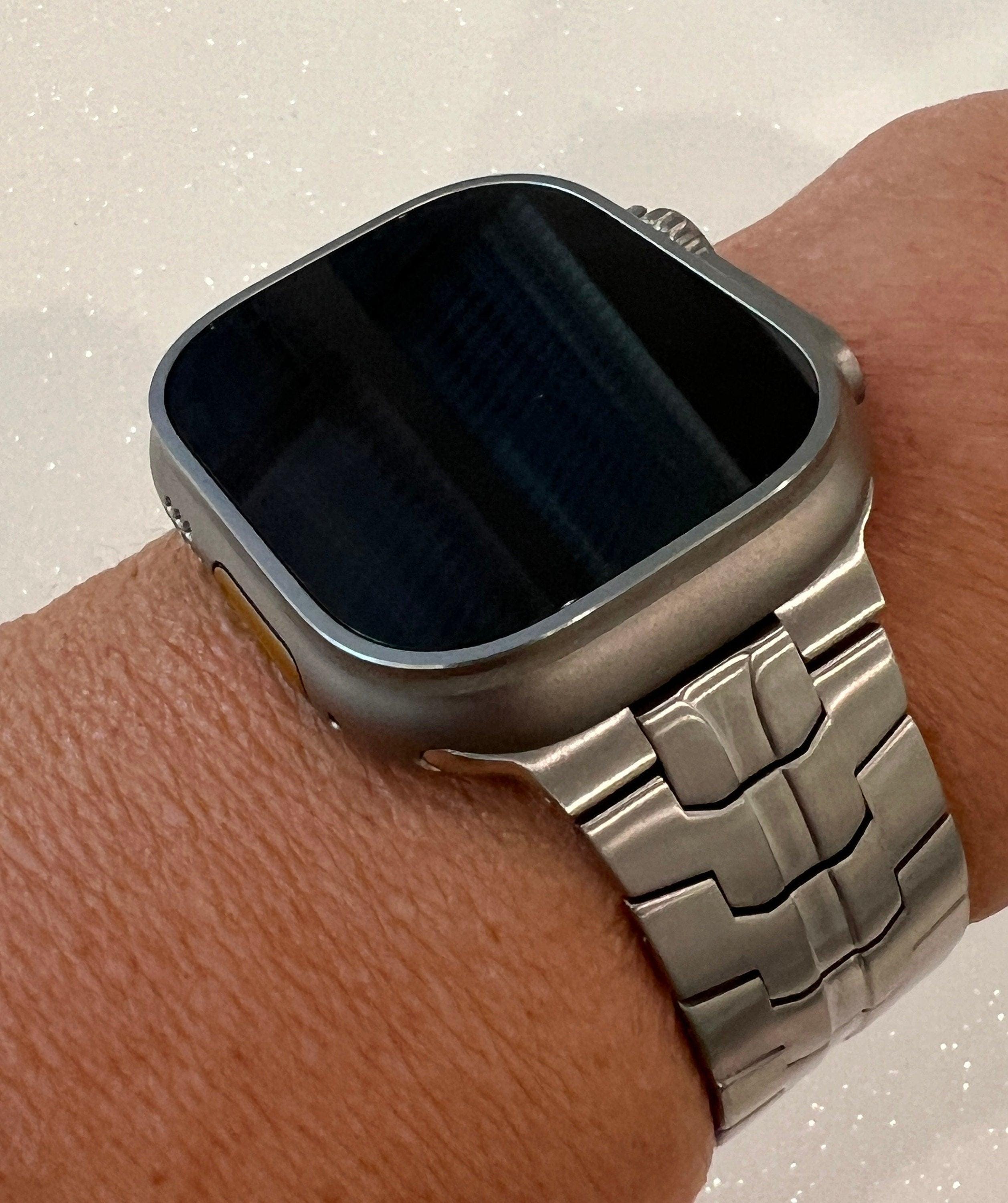 49mm Ultra Titanium Apple Watch Band Stainless Steel Buckle Ultra Apple Watch Band Men's Watch Band Silver