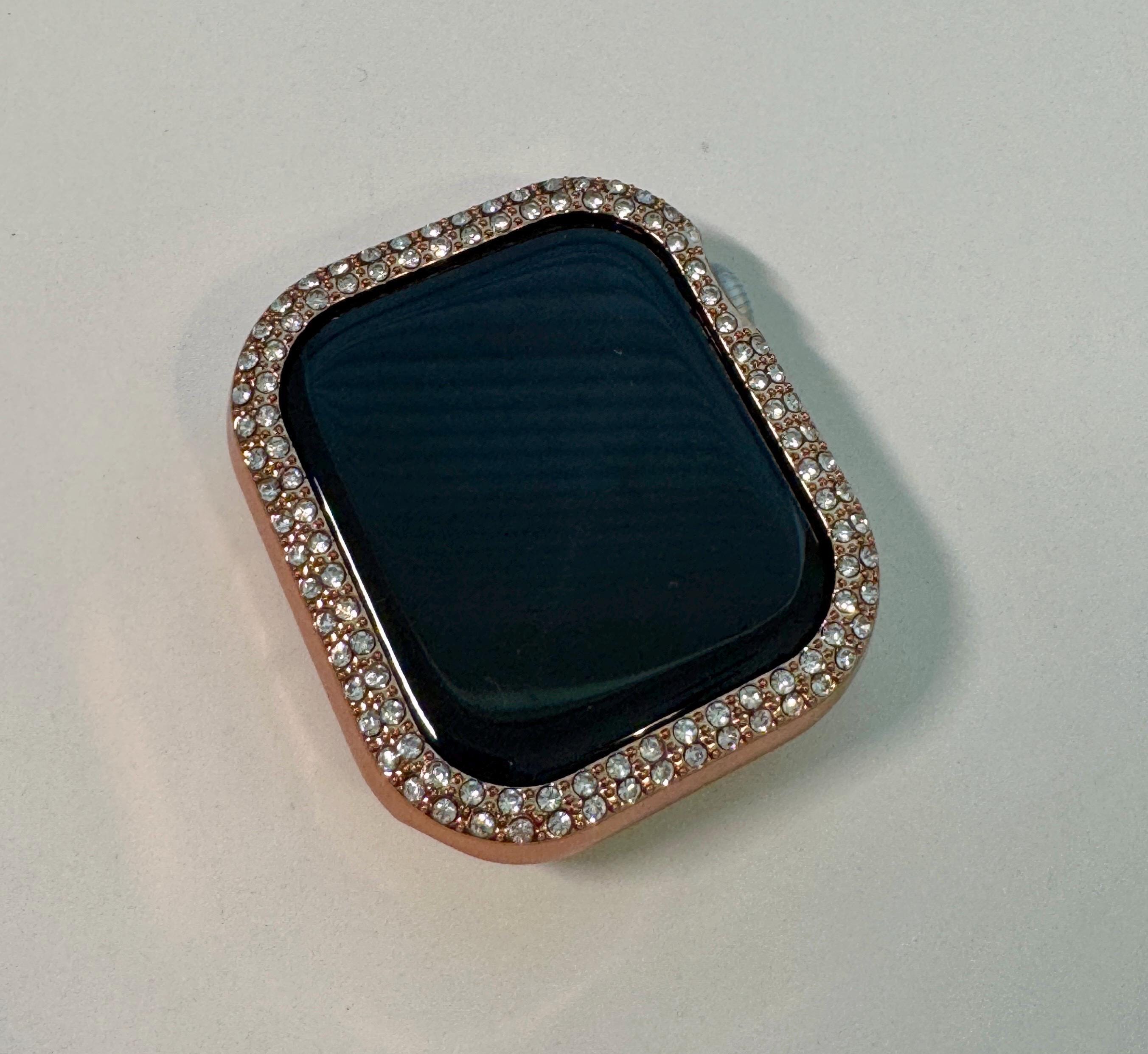 Apple Watch Band 42mm 46mm Series 10 Women Rose Gold Swarovski Crystals & or Apple Watch Case Iphone Watch Protective Iwatch Cover 38mm-49mm