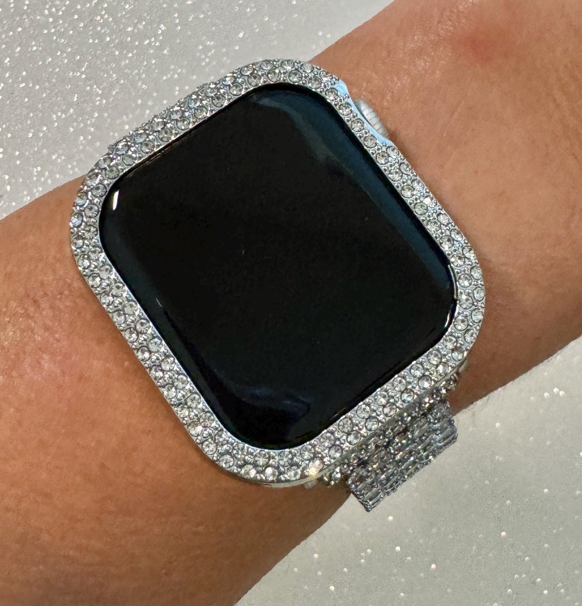 Series 10 Designer Apple Watch Band Swarovski Crystals 42mm 46mm & or Apple Watch Cover Lab Diamonds Iphone Watch Case Protective Bumper