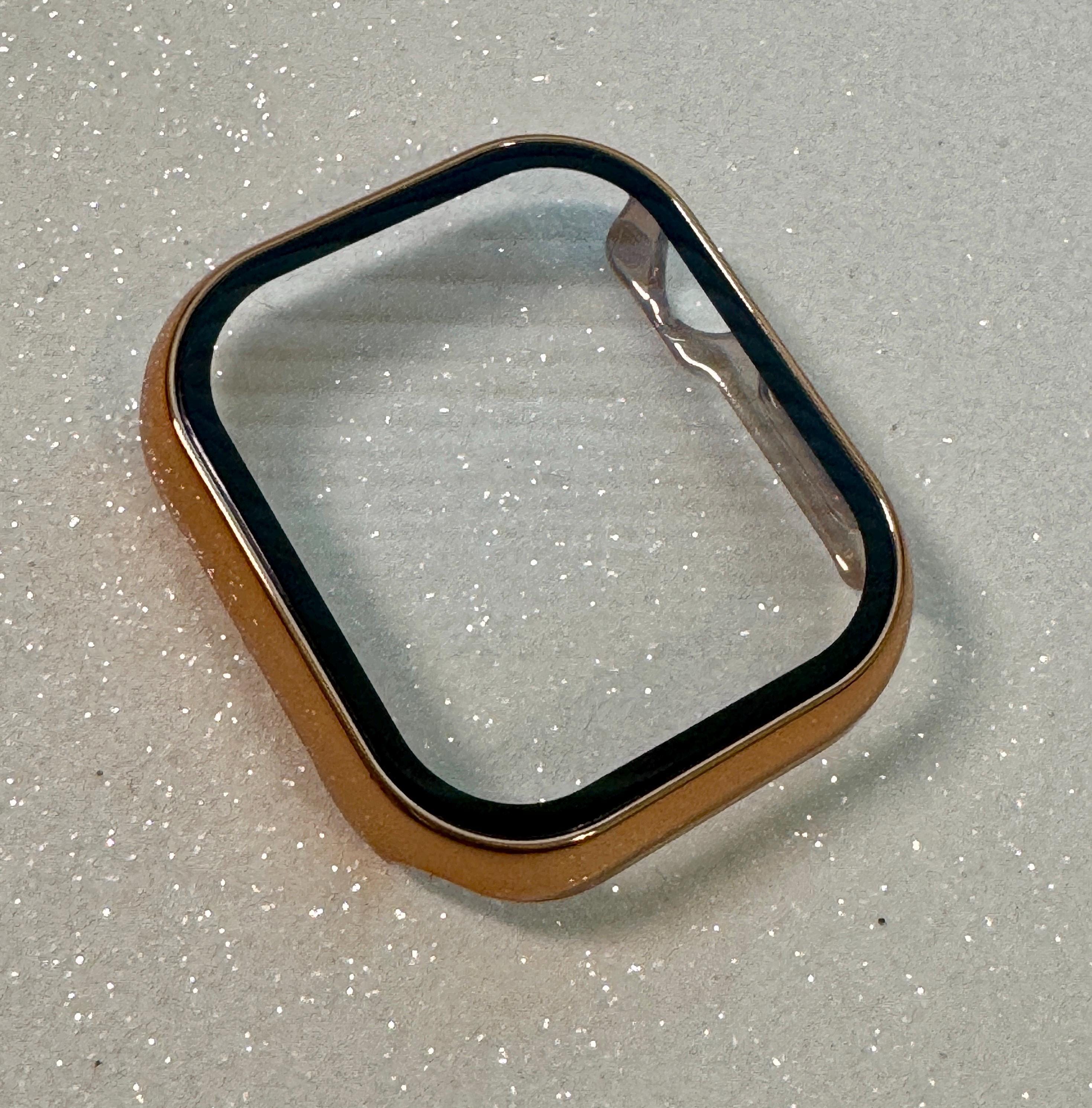 Series 10 Apple Watch Band Women Rose Gold Swarovski Crystals & or Apple Watch Cover 42mm 46mm Protective Screen Tempered Glass Iphone Watch