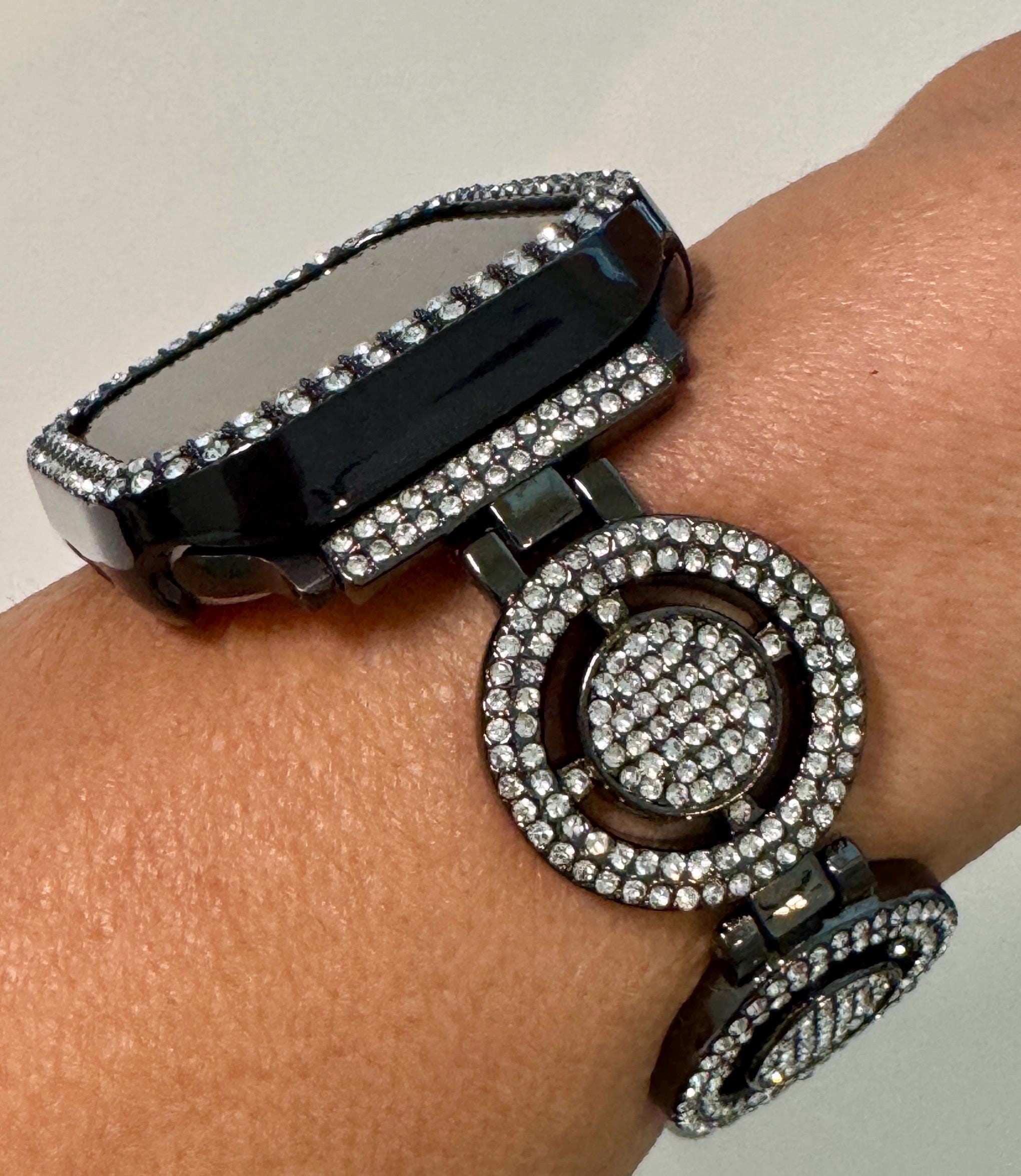 Series 10 Apple Watch Band 42mm 46mm Black Pave Swarovski Crystal & or Apple Watch Cover Rhinestone Iphone Watch Case 38mm-49mm Iwatch Candy