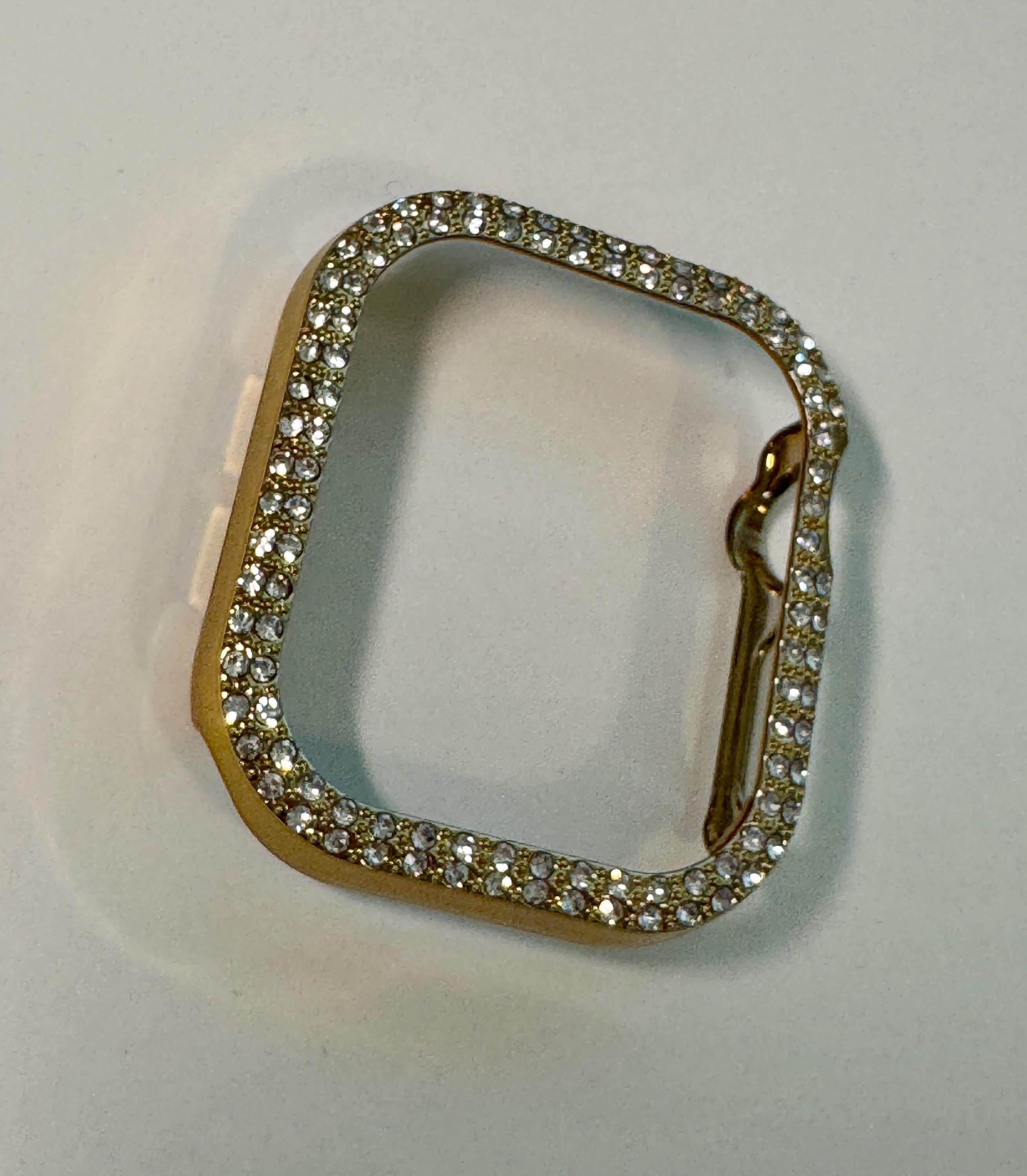 Series 10 Apple Watch Band Gold Swarovski Crystal & or Apple Watch Case Rhinestone Protective Apple Watch Face Iphone Watch 38-49mm Iwatch