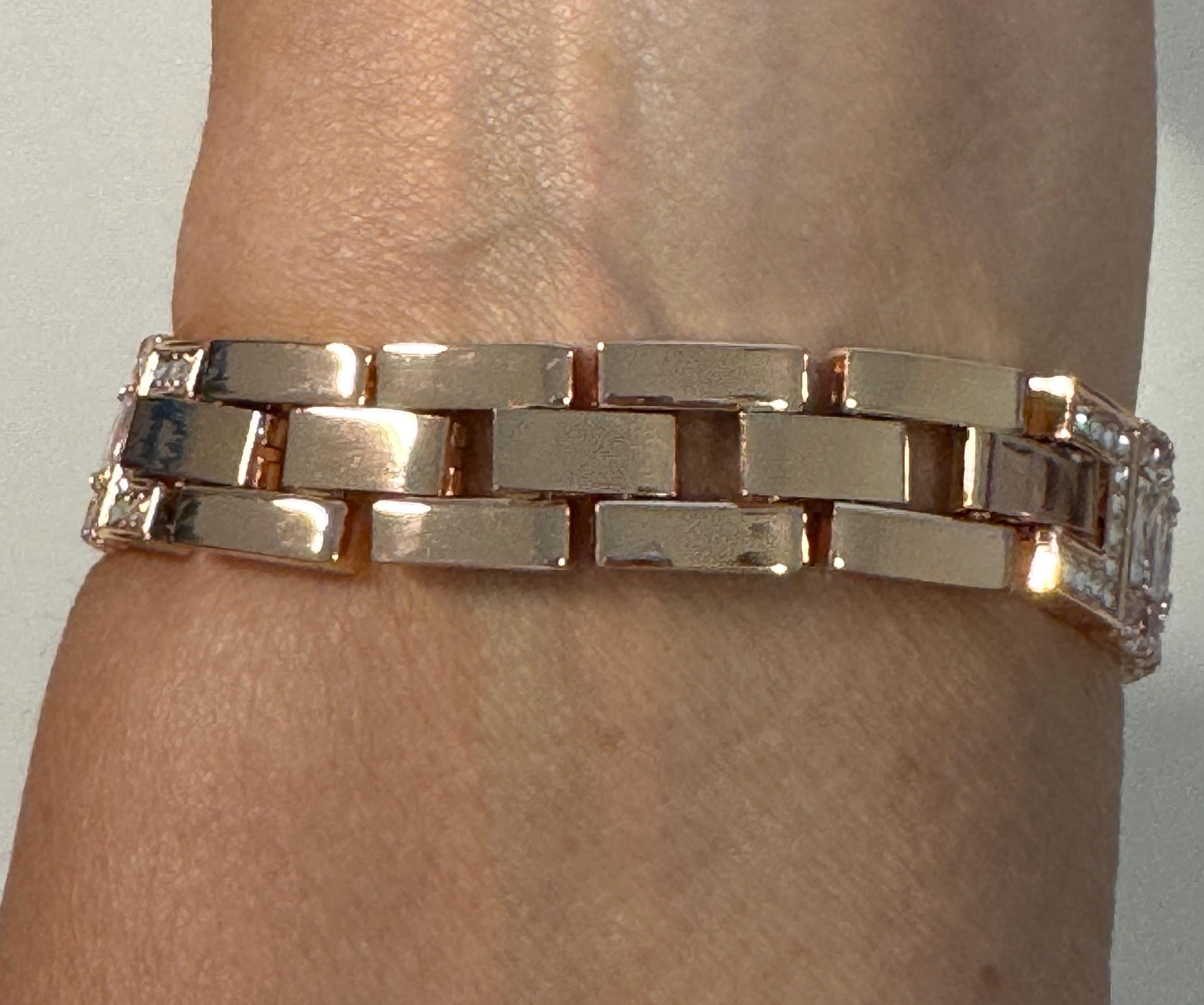 Apple Watch Band Womens Bracelet Swarovski Crystal 14k Rose Gold PL & or Apple Watch Case Lab Diamond Bezel for Iphone Watch 38mm-45mm Bling