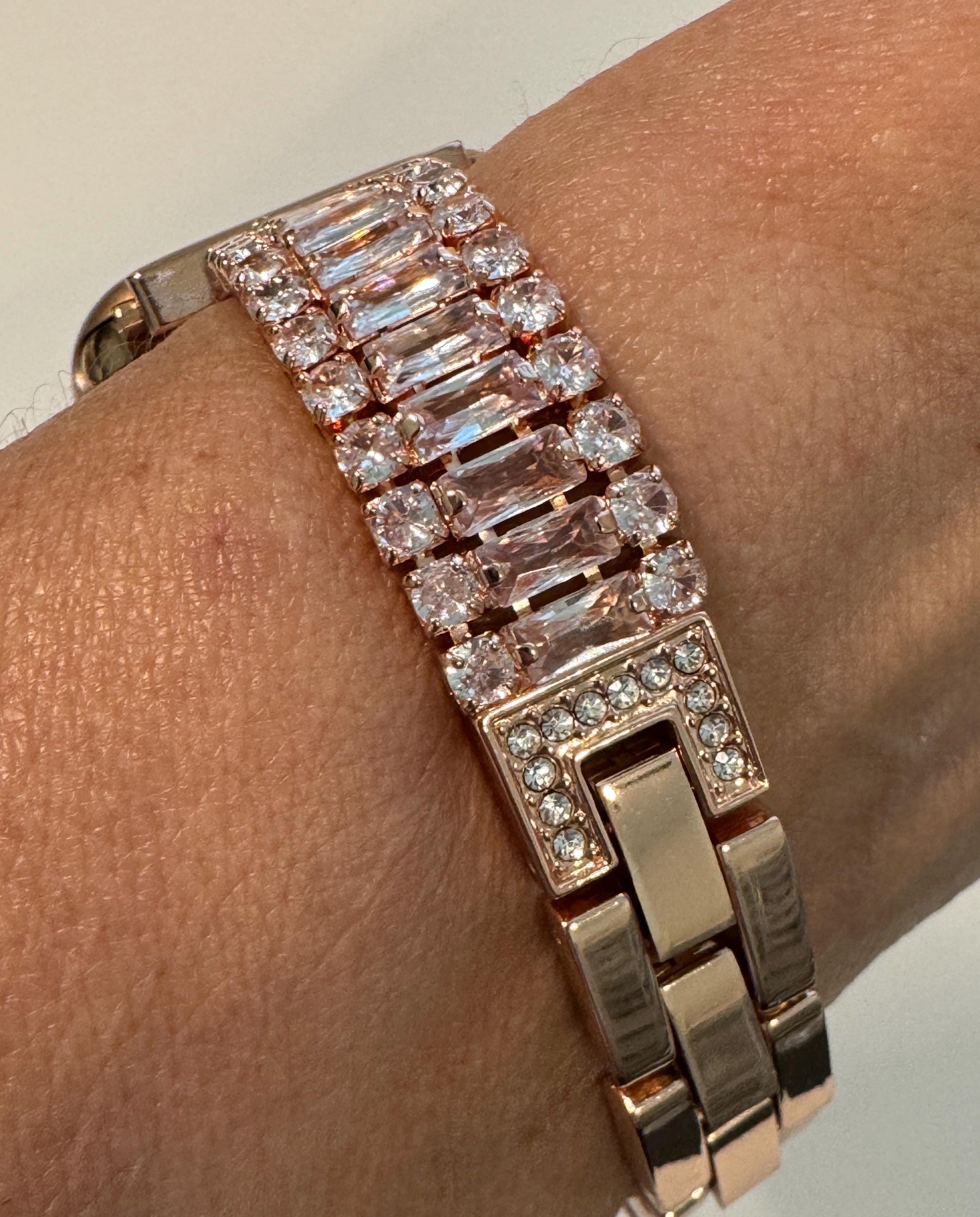 Apple Watch Band Series 10 42mm 46mm Rose Gold Swarovski Crystals - Iwatch Band Straps 44mm 45mm 49mm Ultra - Apple Watch Bracelet Bling