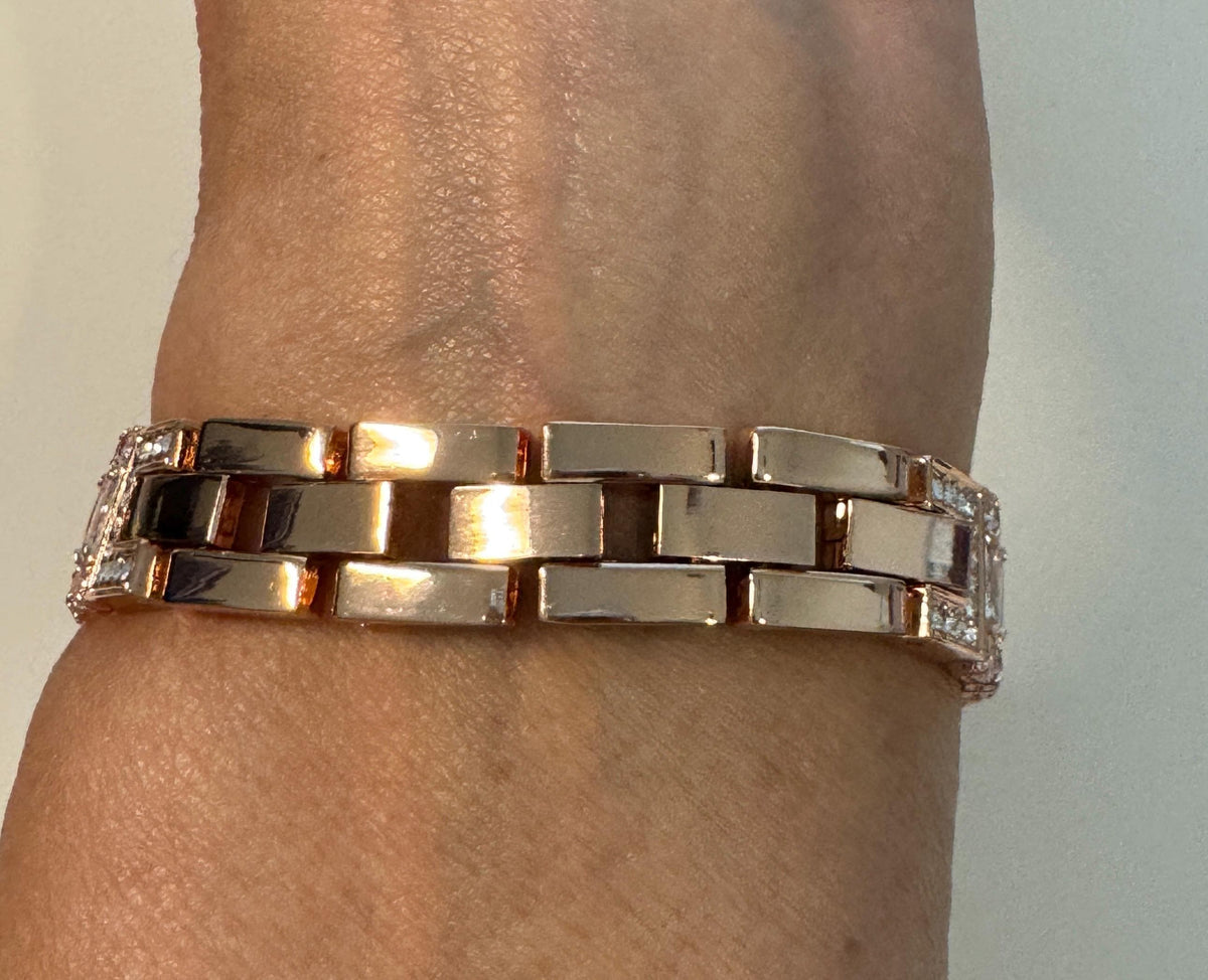 Apple Watch Band Series 10 42mm 46mm Rose Gold Swarovski Crystals - Iwatch Band Straps 44mm 45mm 49mm Ultra - Apple Watch Bracelet Bling
