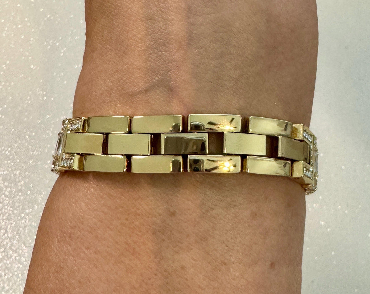 Apple Watch Band Womens Swarovski Crystals 14k Yellow Gold PL & or Apple Watch Case Lab Diamond Bezel for Iphone Watch Cover Iwatch Candy