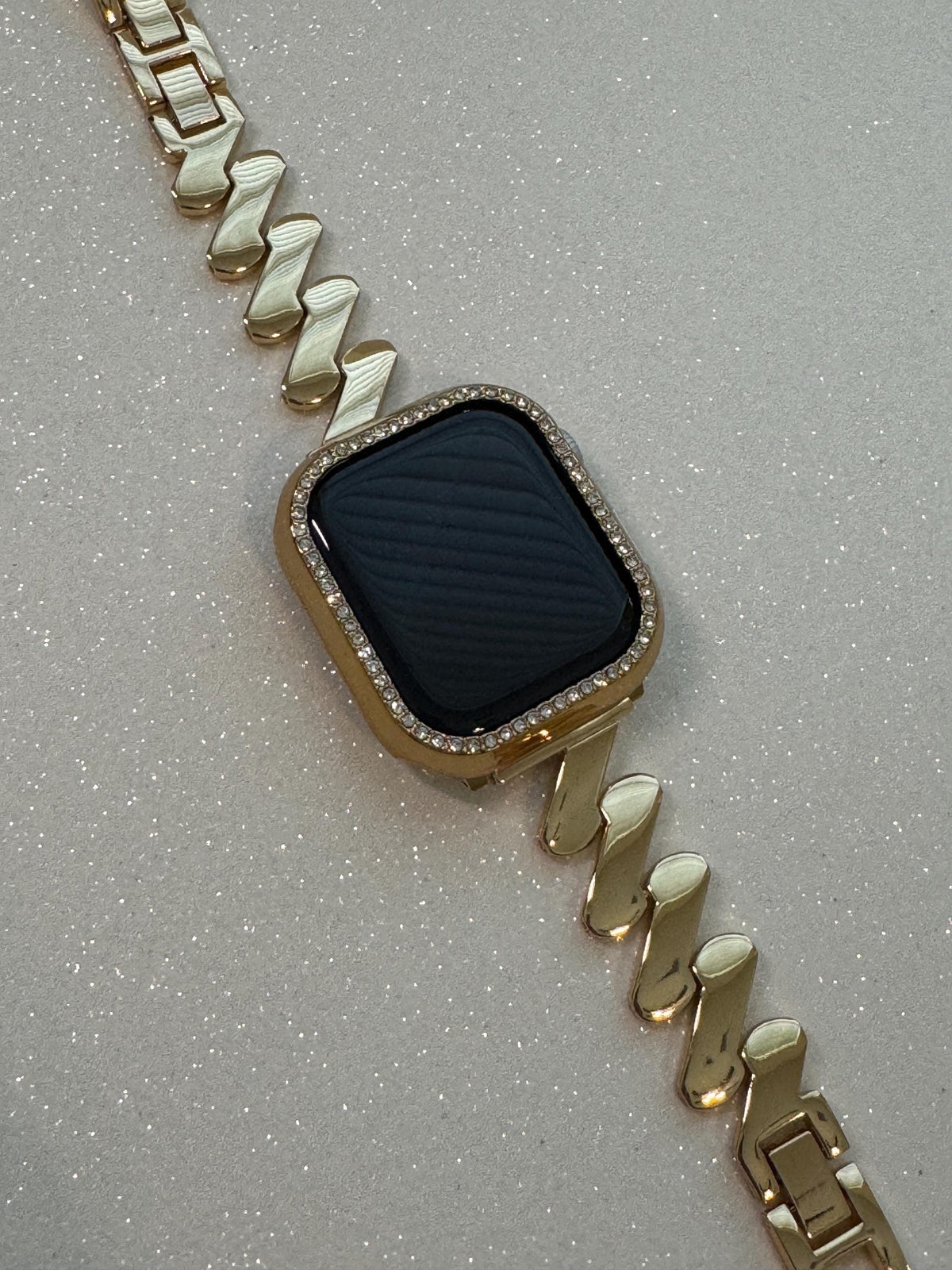 Apple Watch Band Series 10 42mm 46mm Yellow Gold Swarovski Crystals - Iwatch Band Straps 44mm 45mm 49mm Ultra - Apple Watch Bracelet Bling