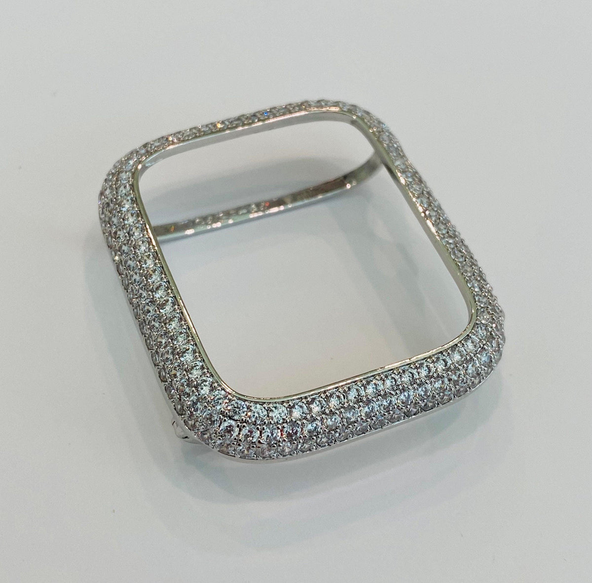 Designer Apple Watch Band Women 38 40 41 42 44 45 49mm Silver Swarovski Crystal & or Apple Watch Case Lab Diamond Bezel Apple Watch Cover
