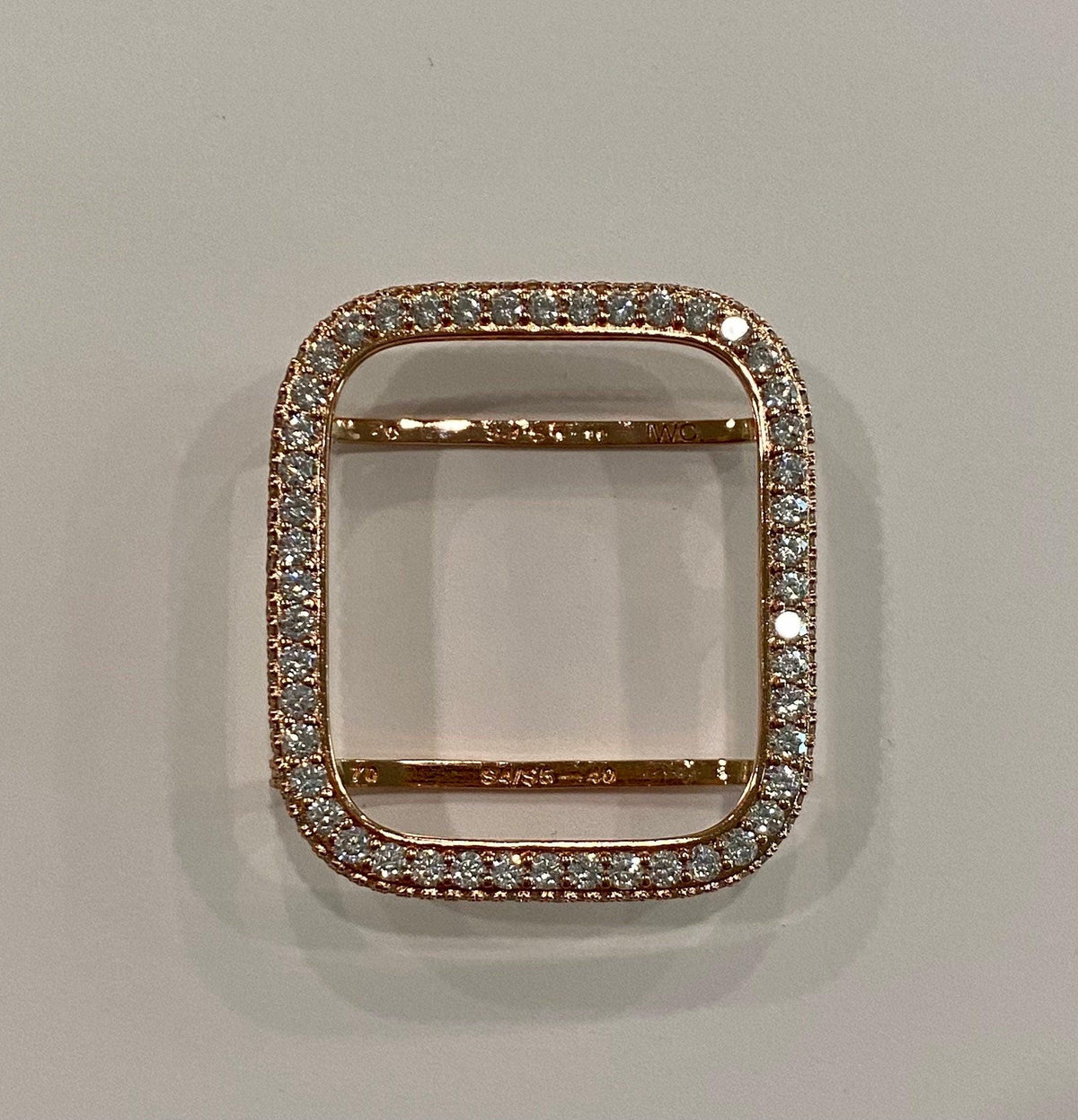 Rose Gold Designer Apple Watch Band Link Bracelet, Iphone Watch Band & or Apple Watch Case Lab Diamonds Bezel Iwatch Phone Cover Minimalist