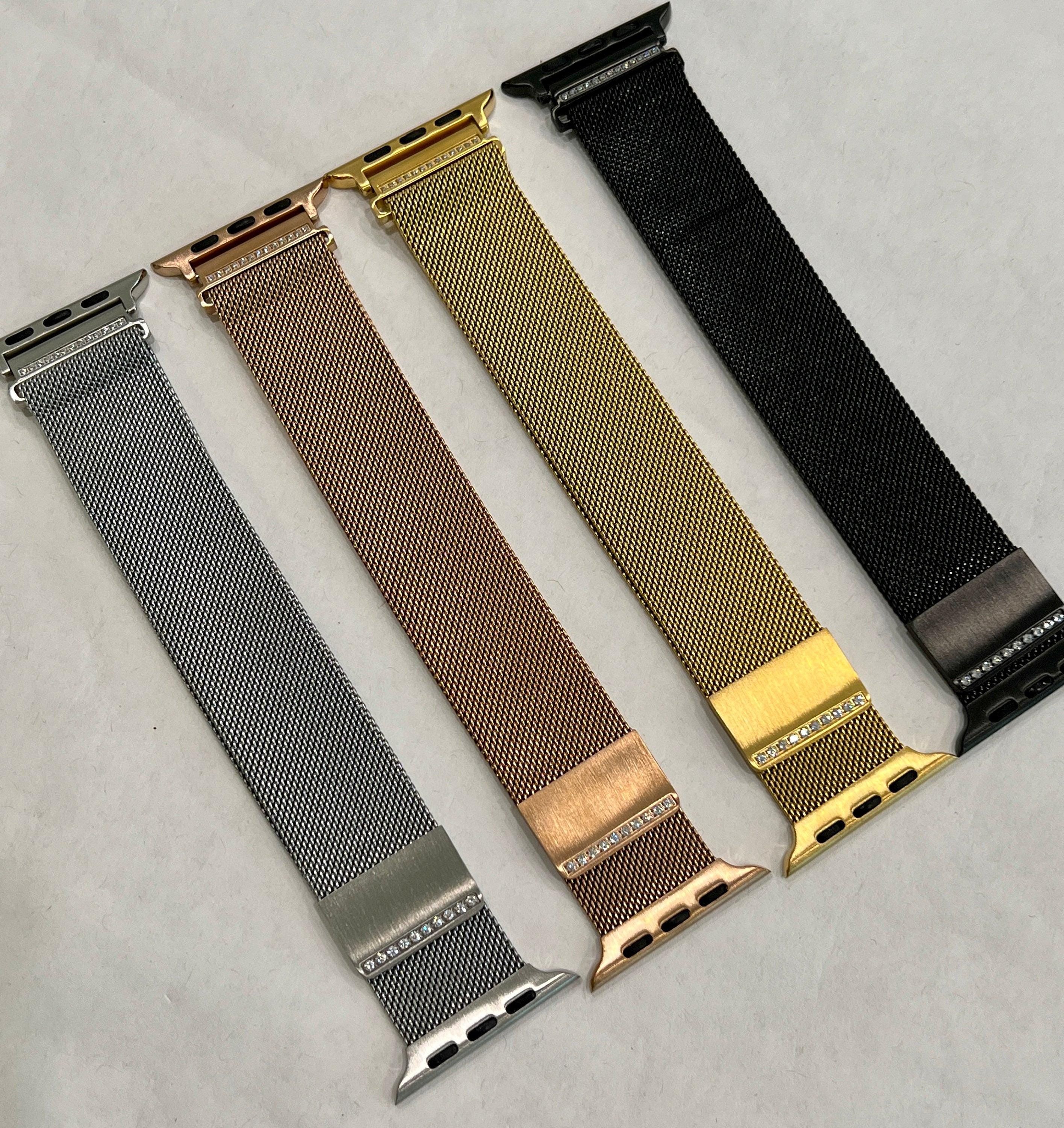 Apple Watch Band Women Milanese Loop Crystal Milanese Band Stainless Steel Choice of Colors Final Sale 38mm-45mm Series 2-9 SE