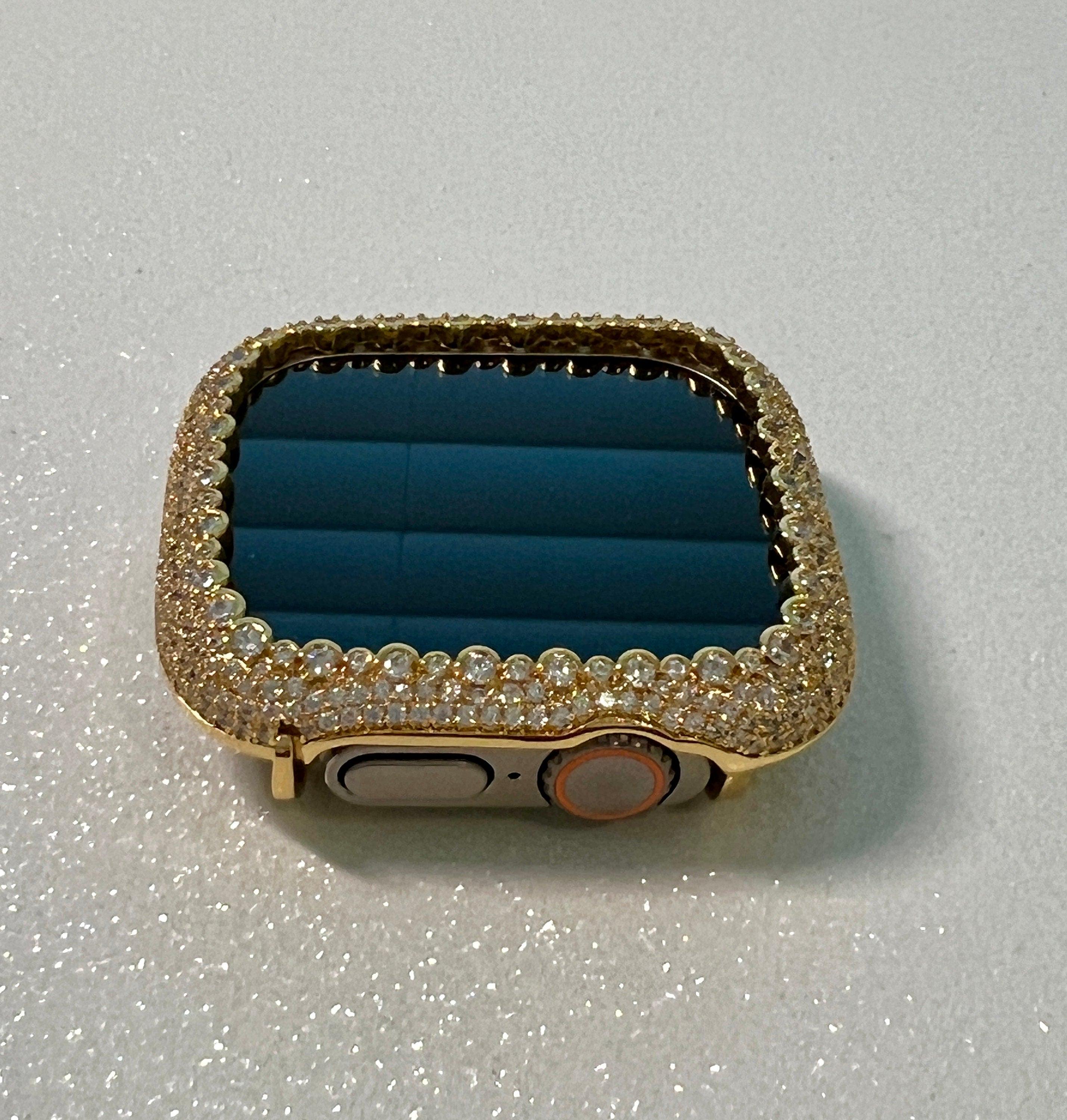 Ultra 49mm Apple Watch Case for Apple Watch 48mm Ultra Yellow Gold Pave Lab Diamonds Apple Watch Cover 49mm Ultra Apple Watch Iwatch Candy