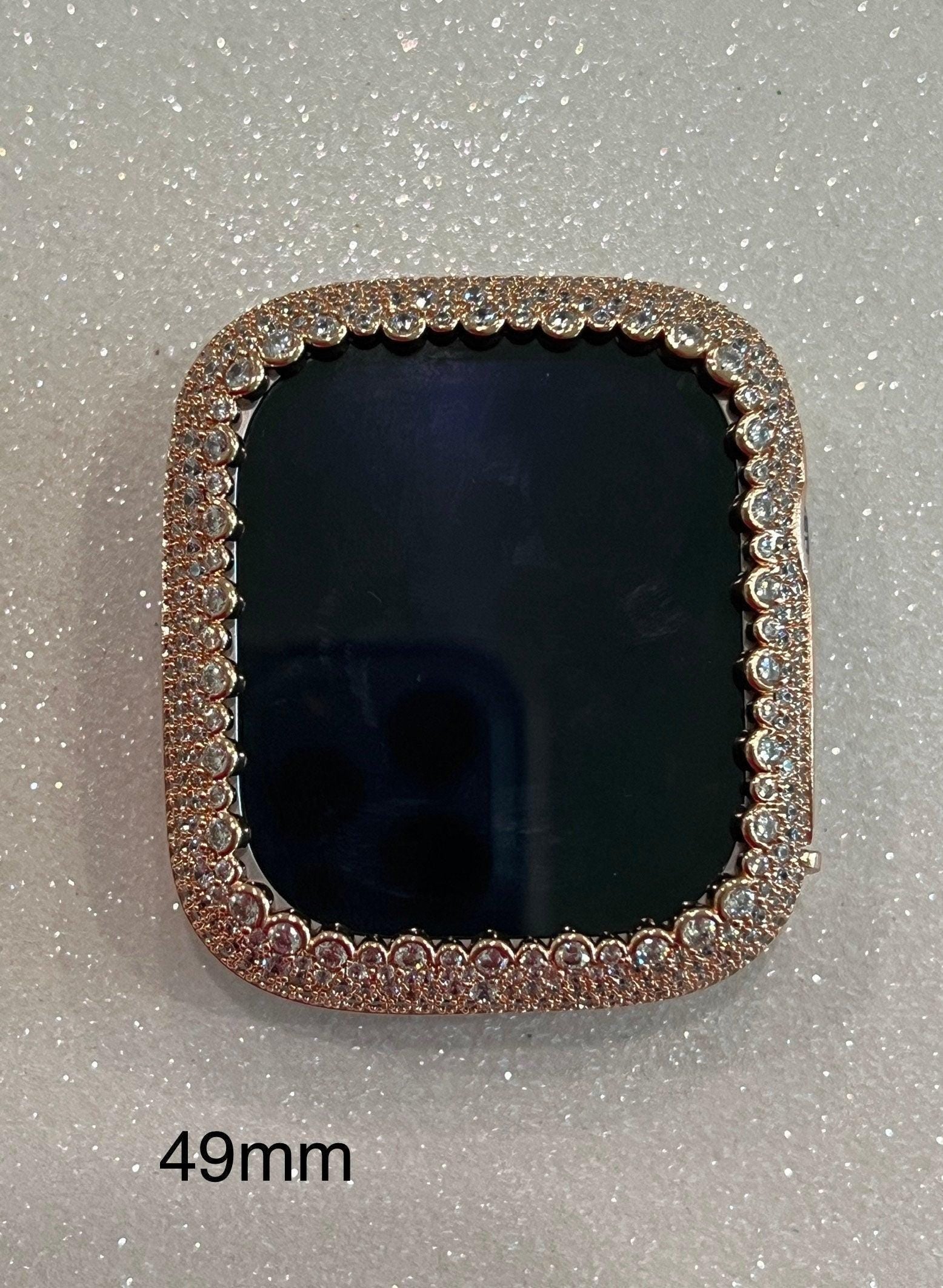 Apple Watch Band Womens Rose Gold Crystals & or Apple Watch Case Lab Diamond Bezel Apple Watch Cover Iwatch Candy Bling 38mm-49mm