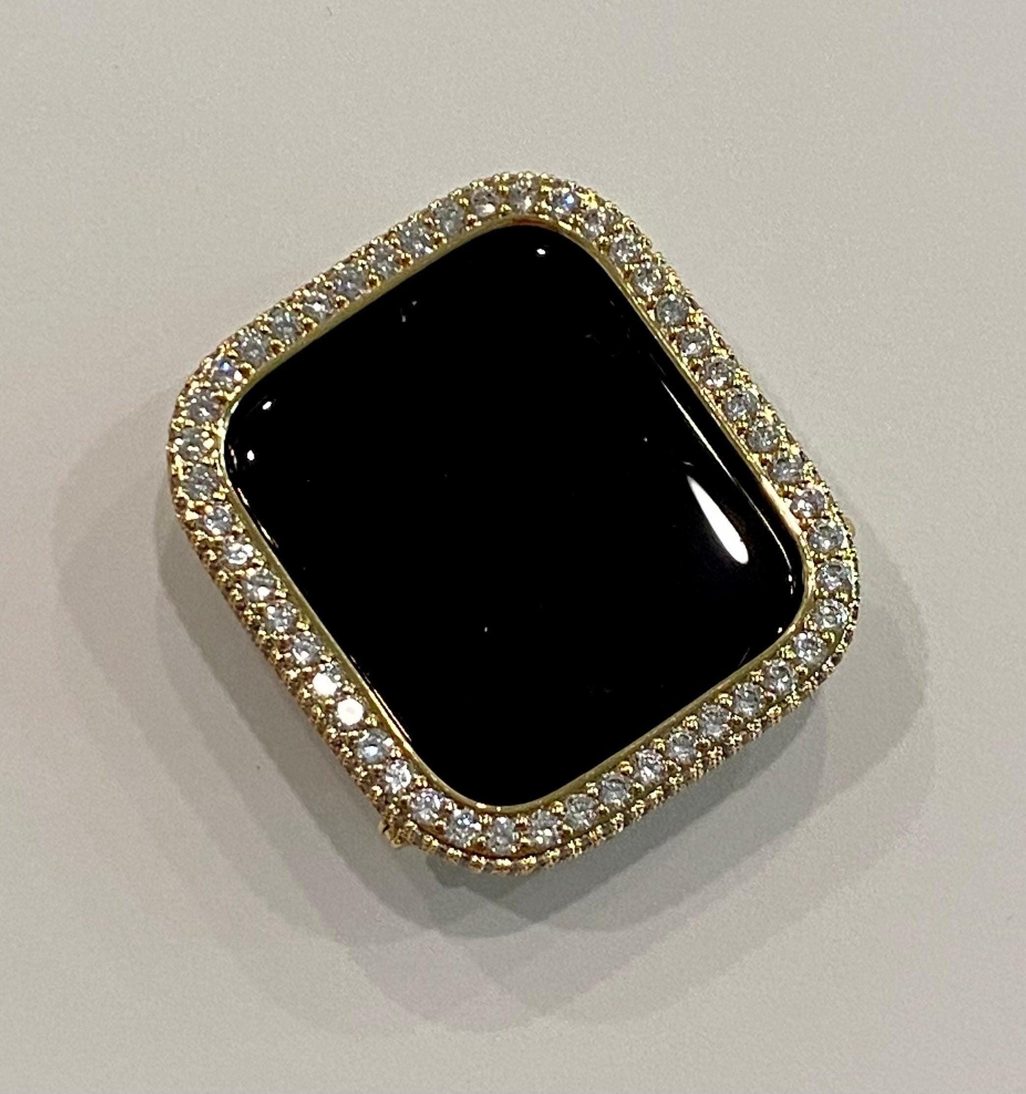 Bling Apple Watch Band Gold Crystals 38mm-49mm Ultra & or Apple Watch Cover Lab Diamond Bezel Smartwatch Bumper Case Iwatch Candy