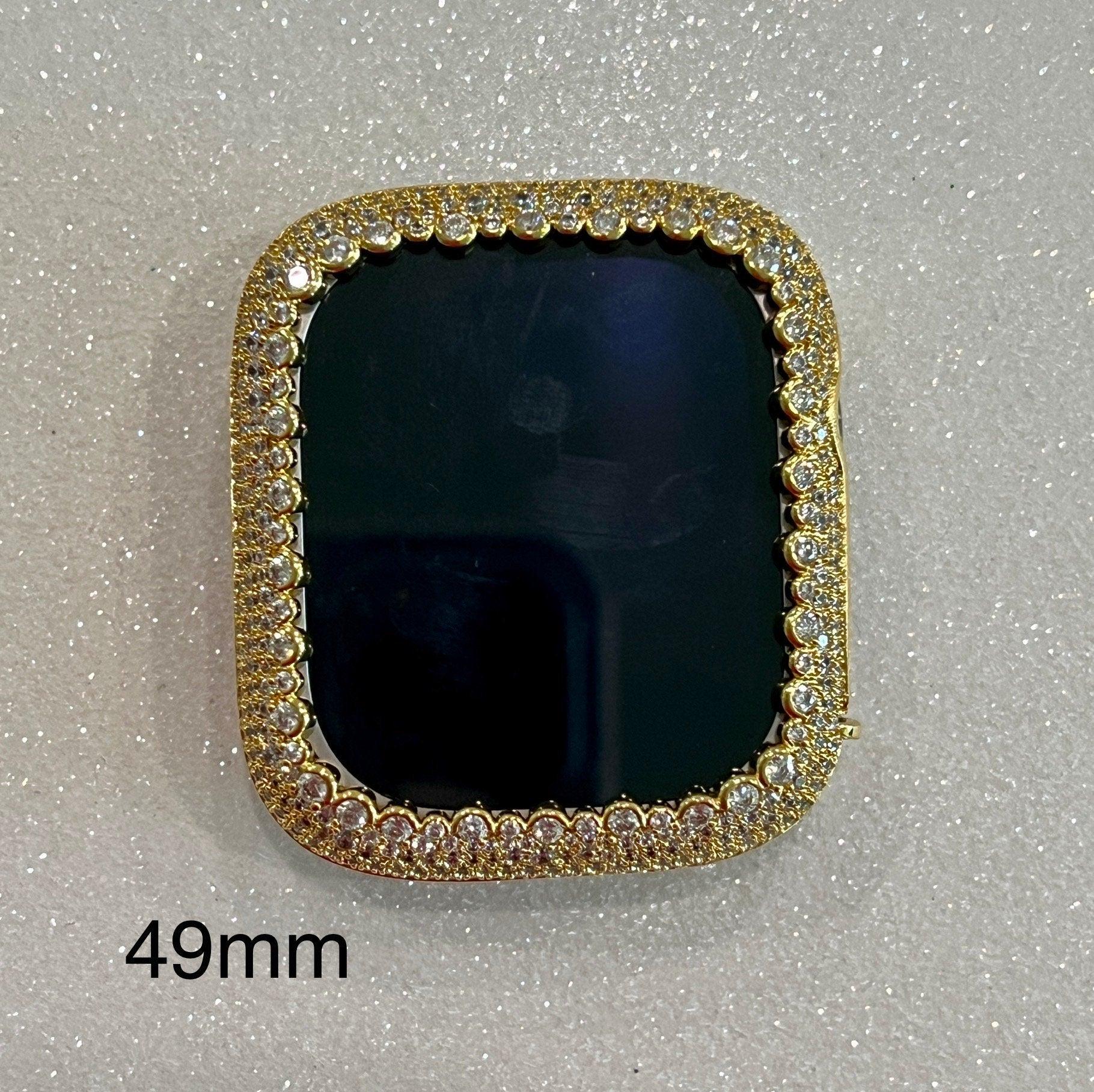 Apple Watch Band Women Gold Swarovski Crystal 38mm-49mm Ultra & or Apple Watch Case Lab Diamond Bezel Apple Watch Cover Iwatch Candy Bling