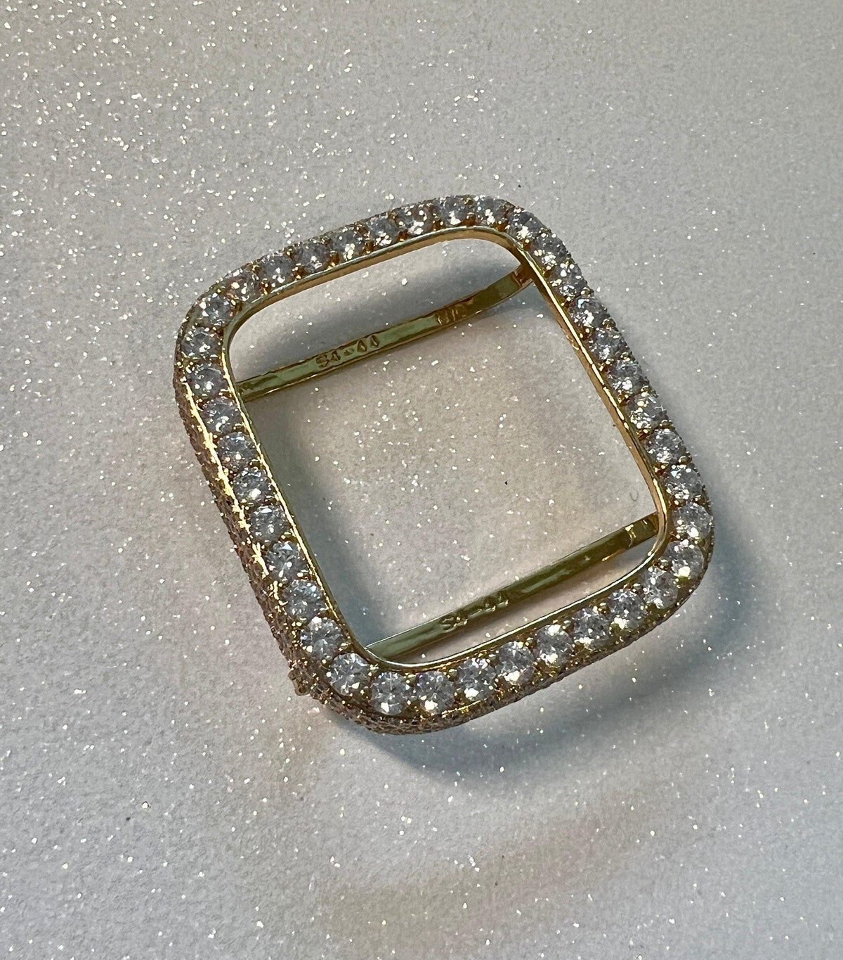 Iced Out Mens Apple Watch Band Women Gold Stainless Steel Crystals & or Apple Watch Cover Lab Diamond Bezel Case Bling 38mm-45mm