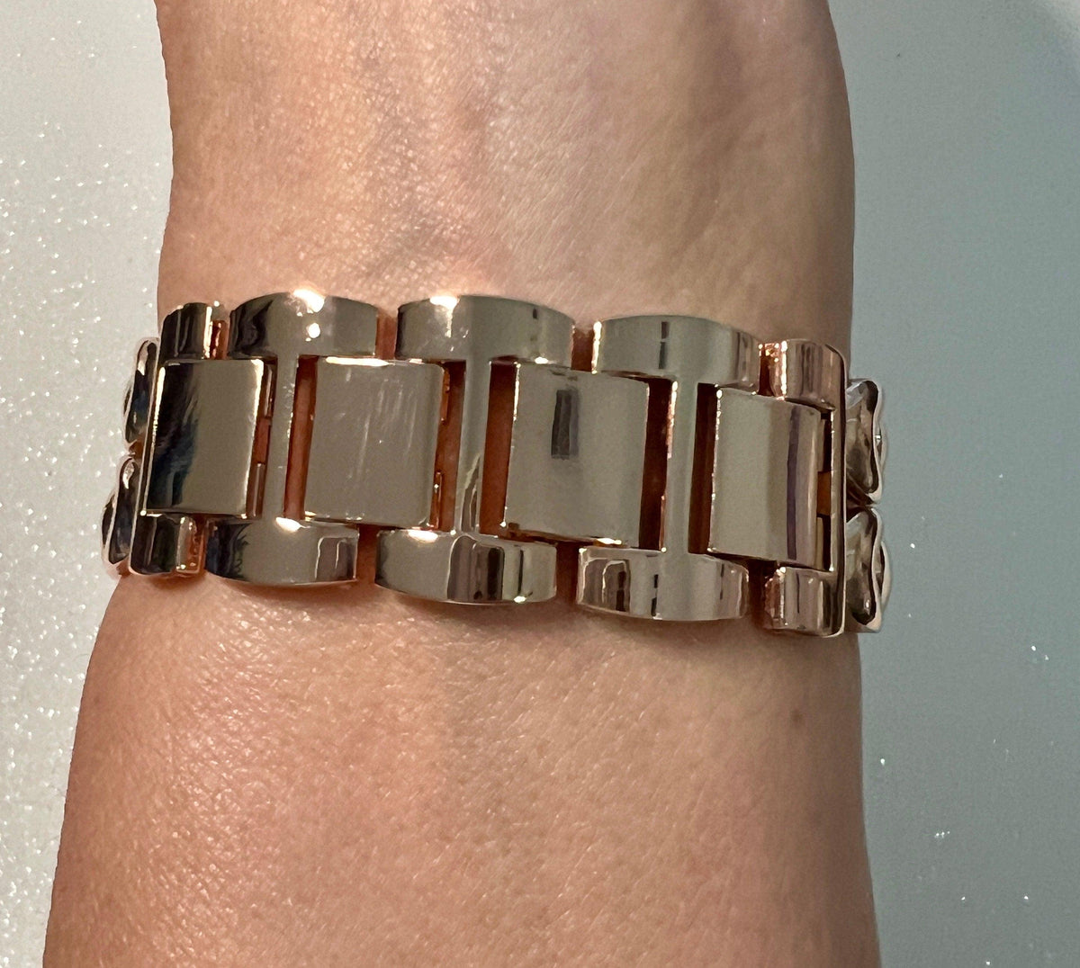 Rose Gold Apple Watch Band Double Row Hearts Bracelet 38mm-49mm, Iwatch band & or Apple Watch Case Baguette Lab Diamond Bezel Cover Gift