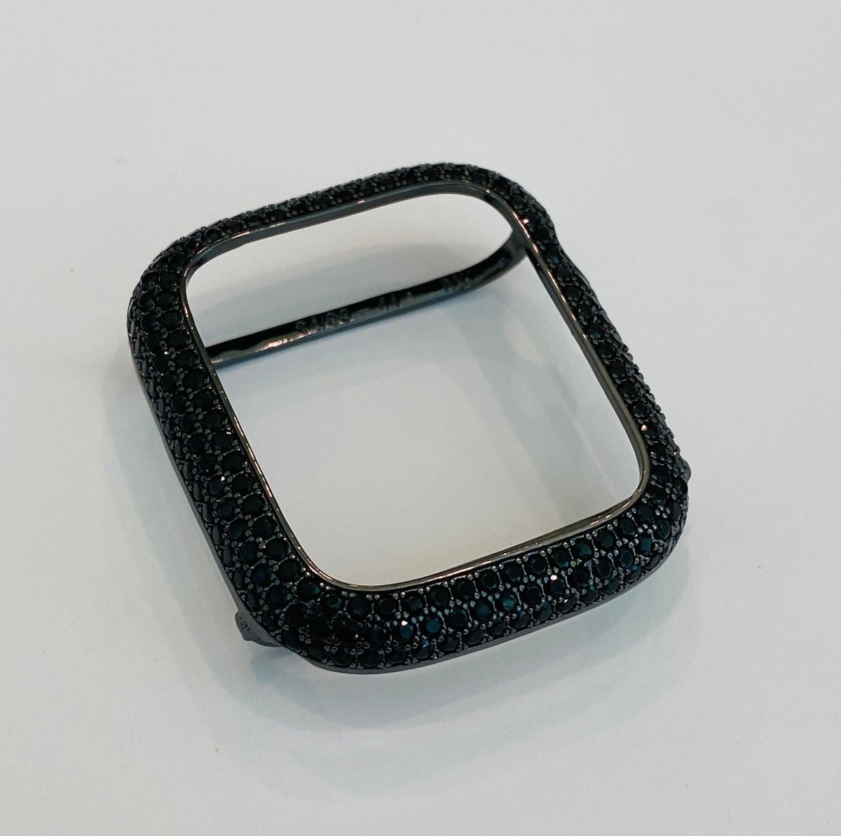 Apple Watch Band Women Designer Black Swarovski Crystals 38mm-49mm & or Apple Watch Cover Black Lab Diamond Bezel Iwatch Candy Case Bling