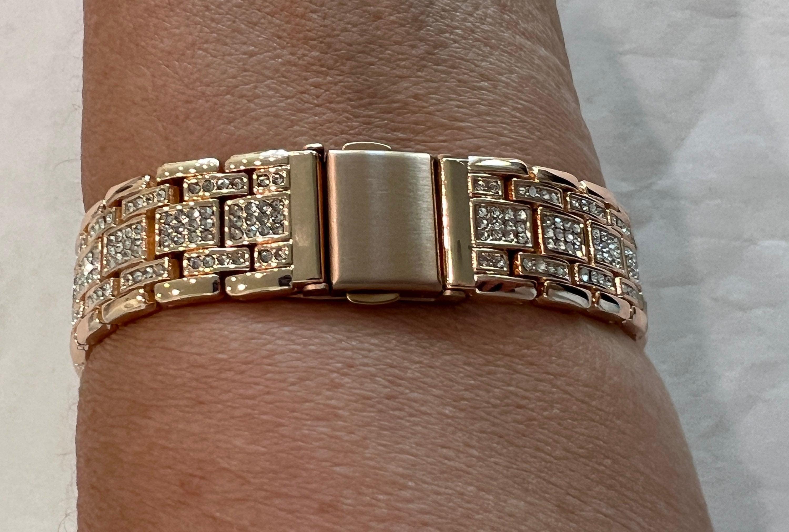 Luxury Apple Watch Band Womens Rose Gold Crystals & or Apple Watch Case Baguette Lab Diamonds Bumper Cover Iwatch Candy Bling