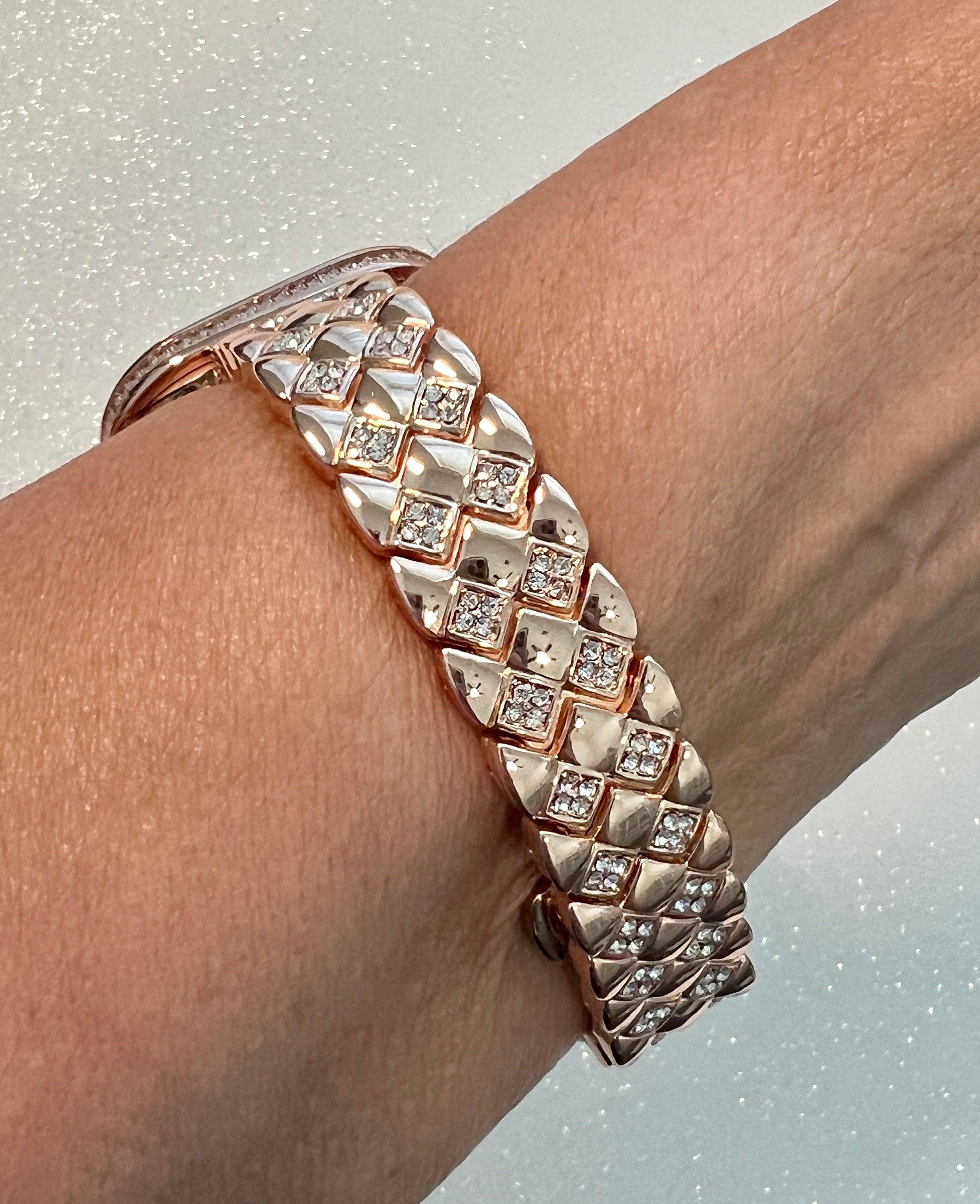 Luxury Rose Gold Apple Watch Band Womens Swarovski Crystal Bracelet & or Apple Watch Cover Lab Diamond Baguette Case Iwatch Candy Bling