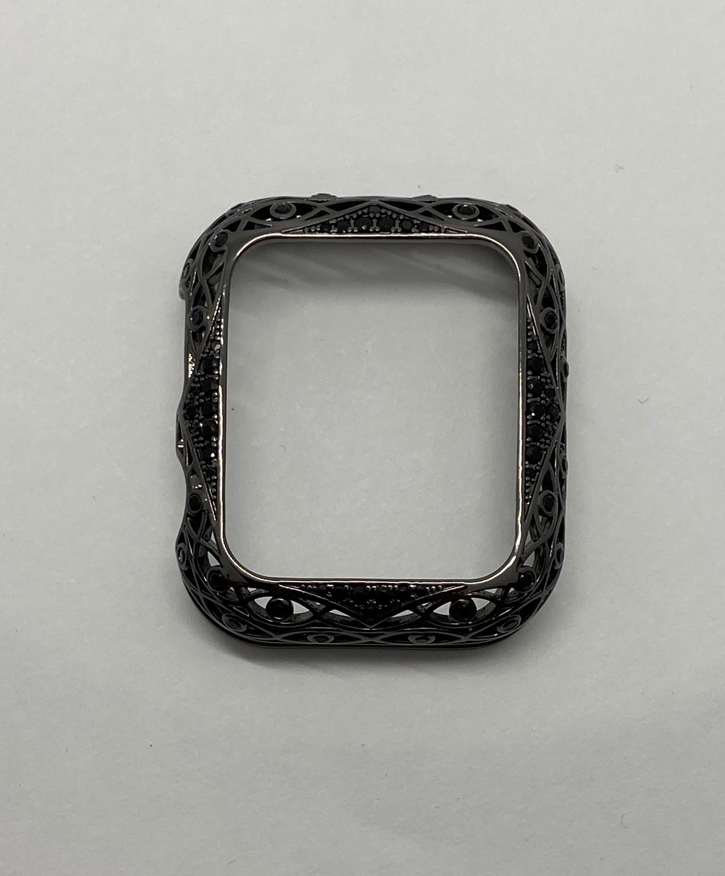 Apple Watch Bezel Cover Black on Black Smartwatch Bumper Crystals 38mm 40mm 41mm 42mm 44mm 45mm Iwatch Candy Bling