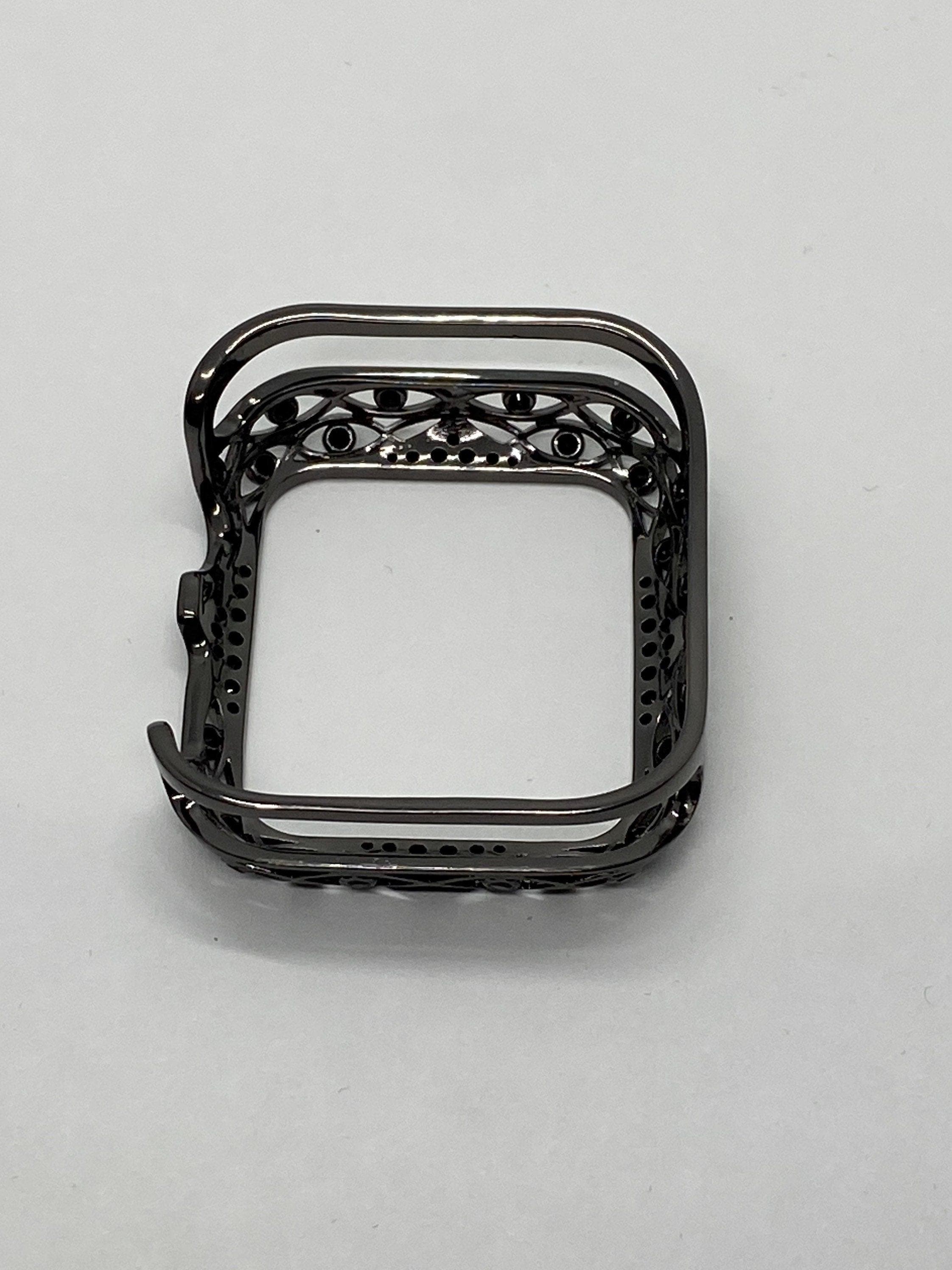 Apple Watch Bezel Cover Black on Black Smartwatch Bumper Crystals 38mm 40mm 41mm 42mm 44mm 45mm Iwatch Candy Bling