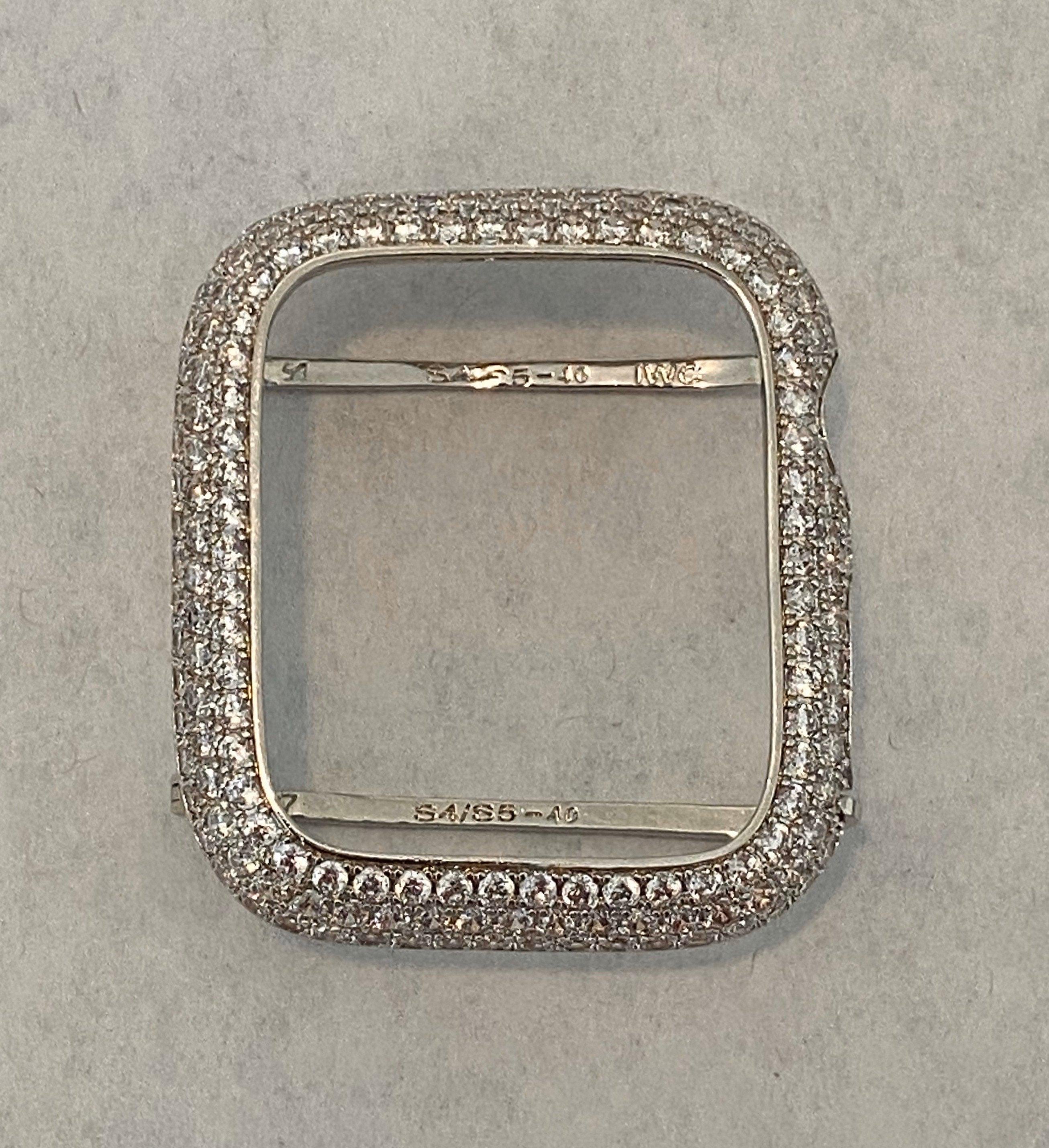 Apple Watch Band 41mm 45mm 49mm Ultra Series 7,8 Women's Silver & or Smartwatch Lab Diamond Cover Bumper Iwatch Bling 38mm 42mm 44mm