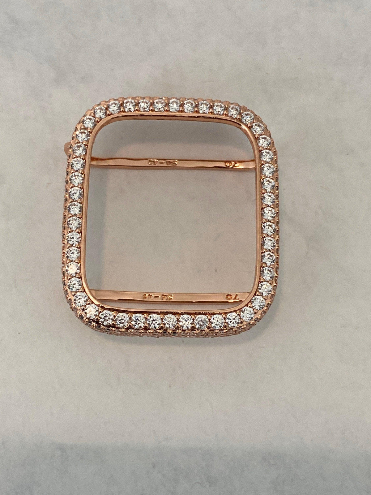 Rose Gold Apple Watch Band Stainless Steel & or Apple Watch Cover Lab Diamond Bezel Apple Watch Face Bumper Bling 38mm-49mm Series 2-9