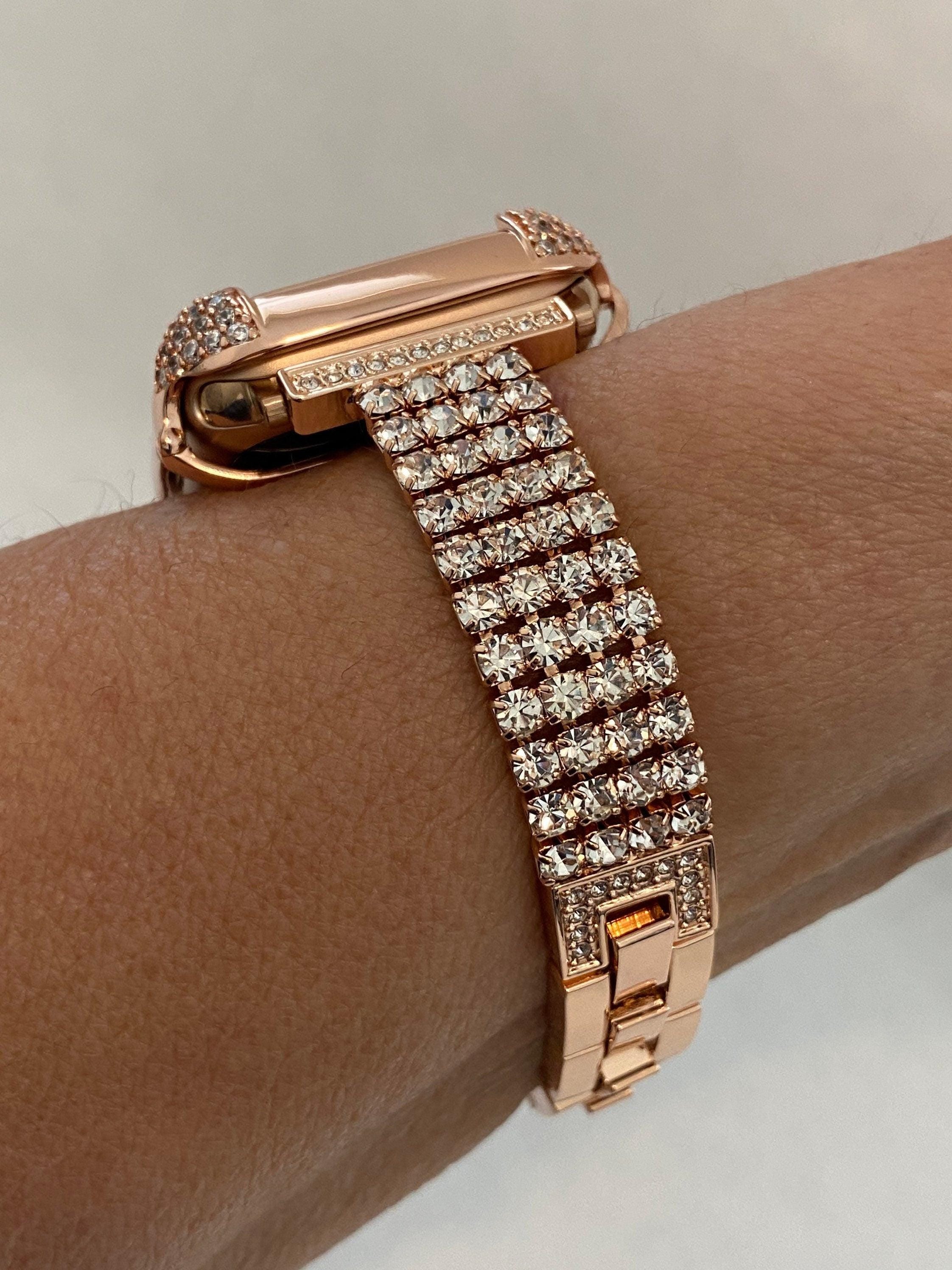 Rose Gold Apple Watch Band Women Swarovski Crystals & or Apple Watch Cover Pave Lab Diamond Bezel Iwatch Case Iphone Watch Apple Watch Bezel
