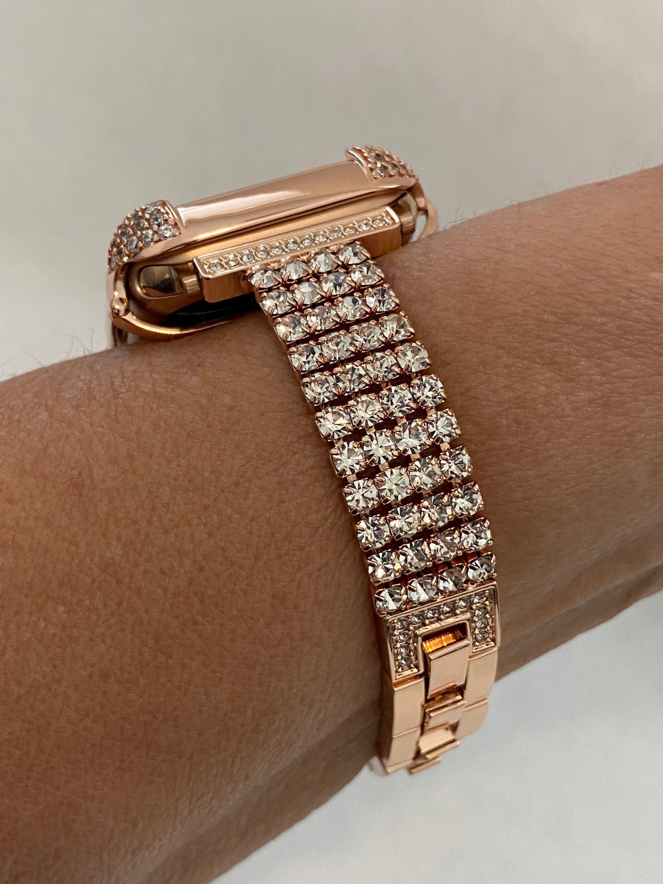 Rose Gold Apple Watch Band Women Swarovski Crystals & or Apple Watch Cover Pave Lab Diamond Bezel Iwatch Case Iphone Watch Apple Watch Bezel
