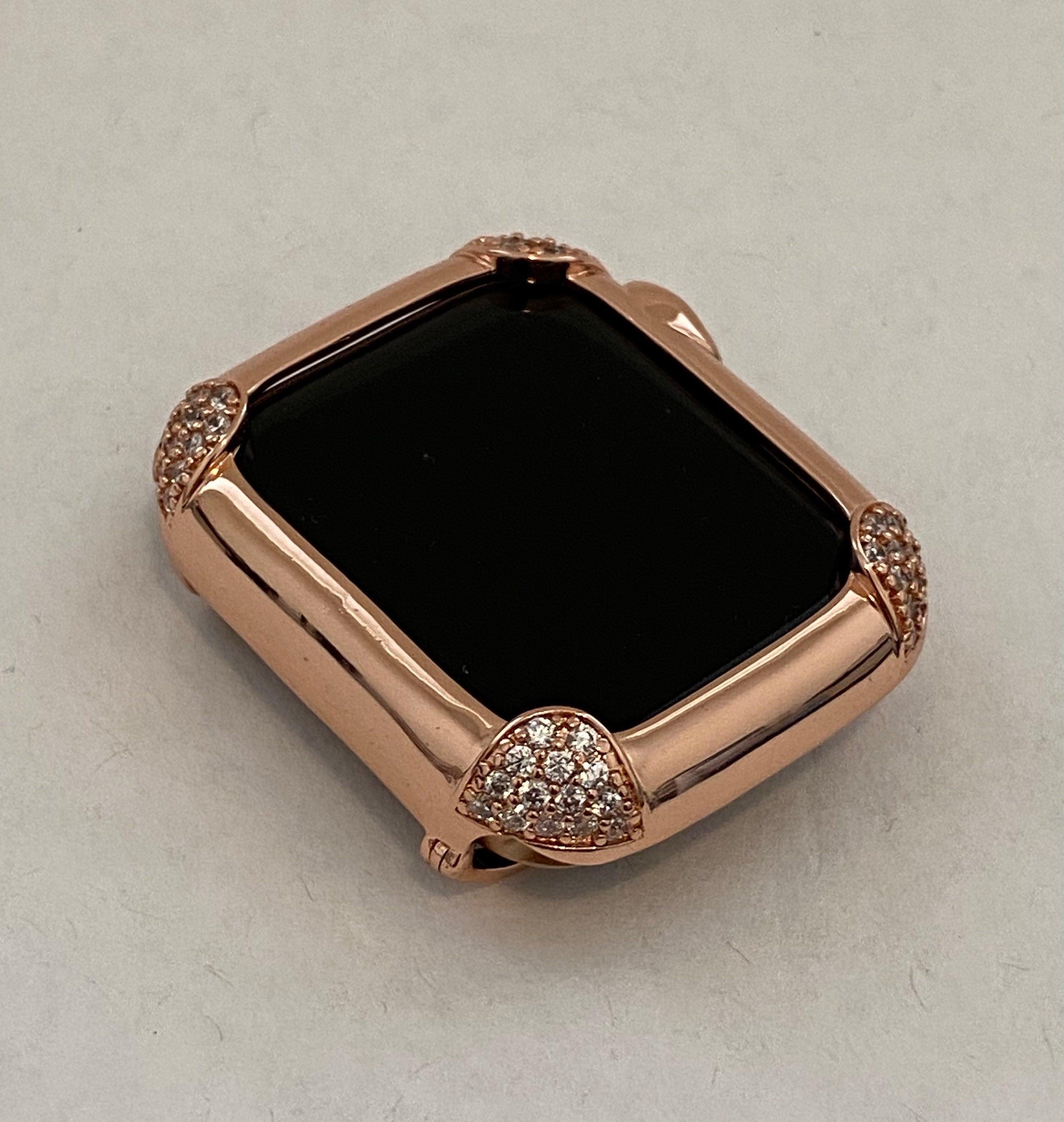 Rose Gold Apple Watch Band Women Swarovski Crystals & or Apple Watch Cover Pave Lab Diamond Bezel Iwatch Case Iphone Watch Apple Watch Bezel
