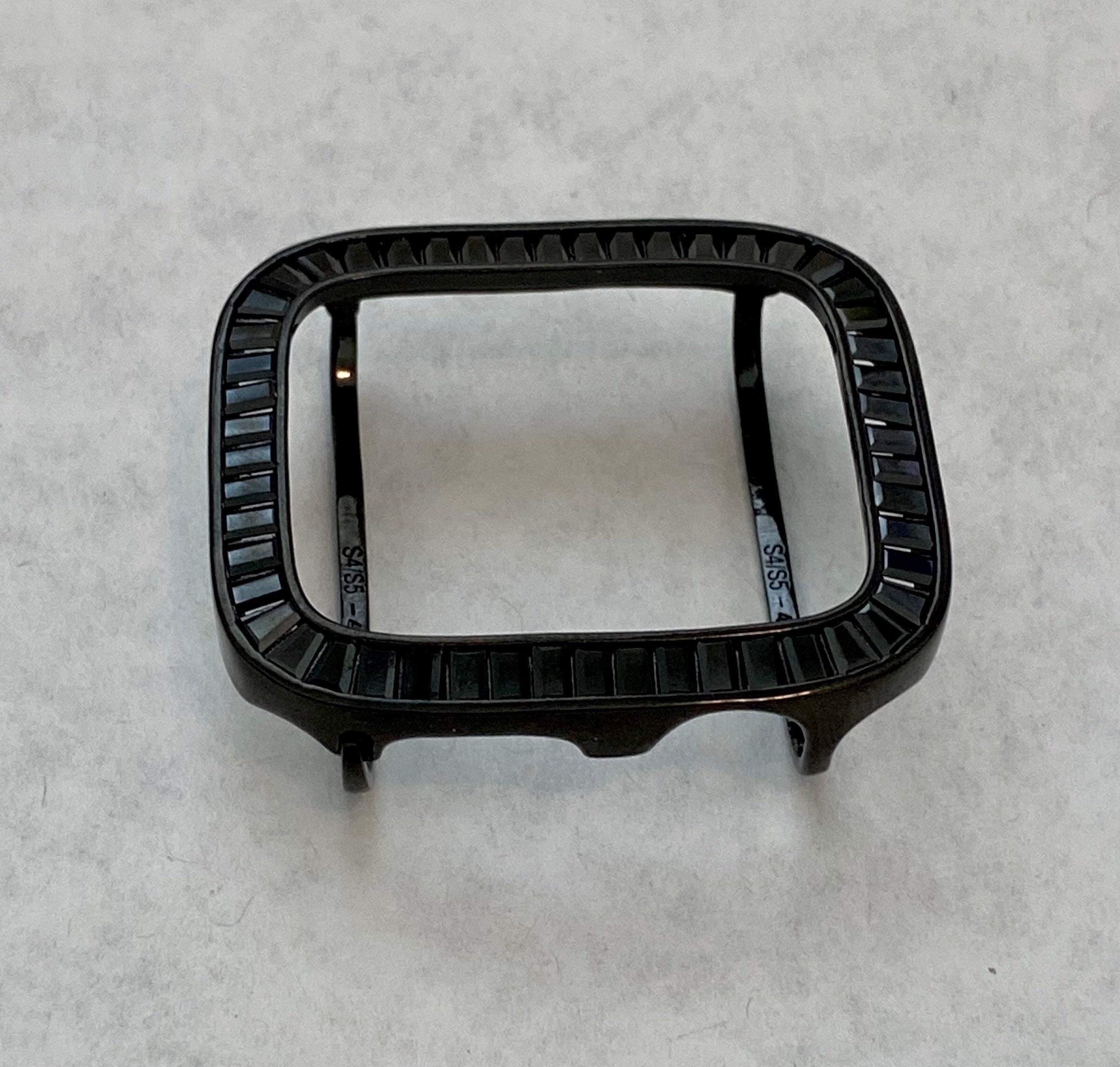 Black Lab Diamond Baguette Apple Watch Case For 38mm 40mm 41mm 42mm 44mm 45mm Luxury Apple Watch Cover for Iwatch Iphone