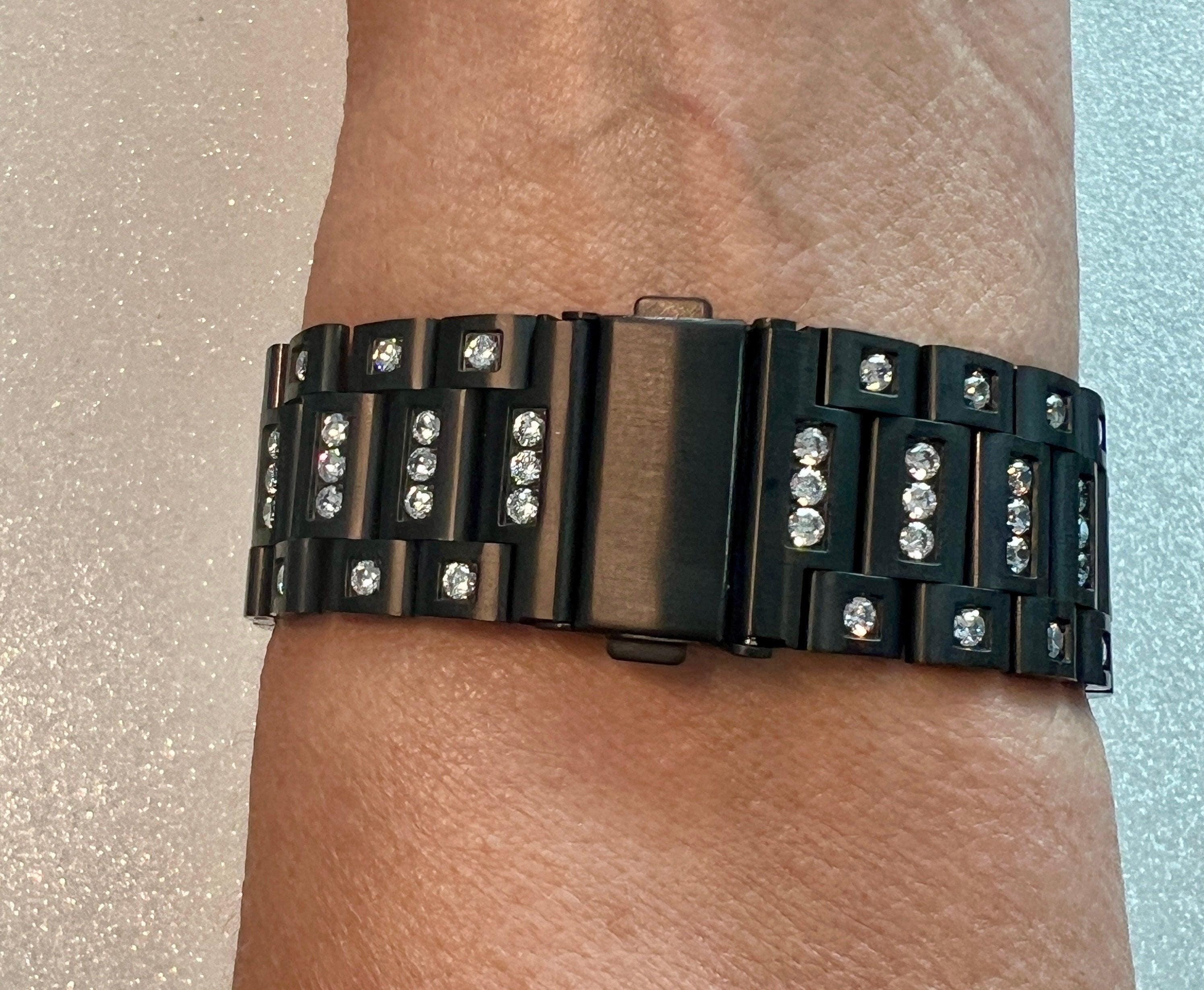 Apple Watch Band Black Swarovski Crystal Stainless Steel & or Apple Watch Cover Lab Diamond Bezel Apple Watch Case Iwatch Candy Bling 38-49