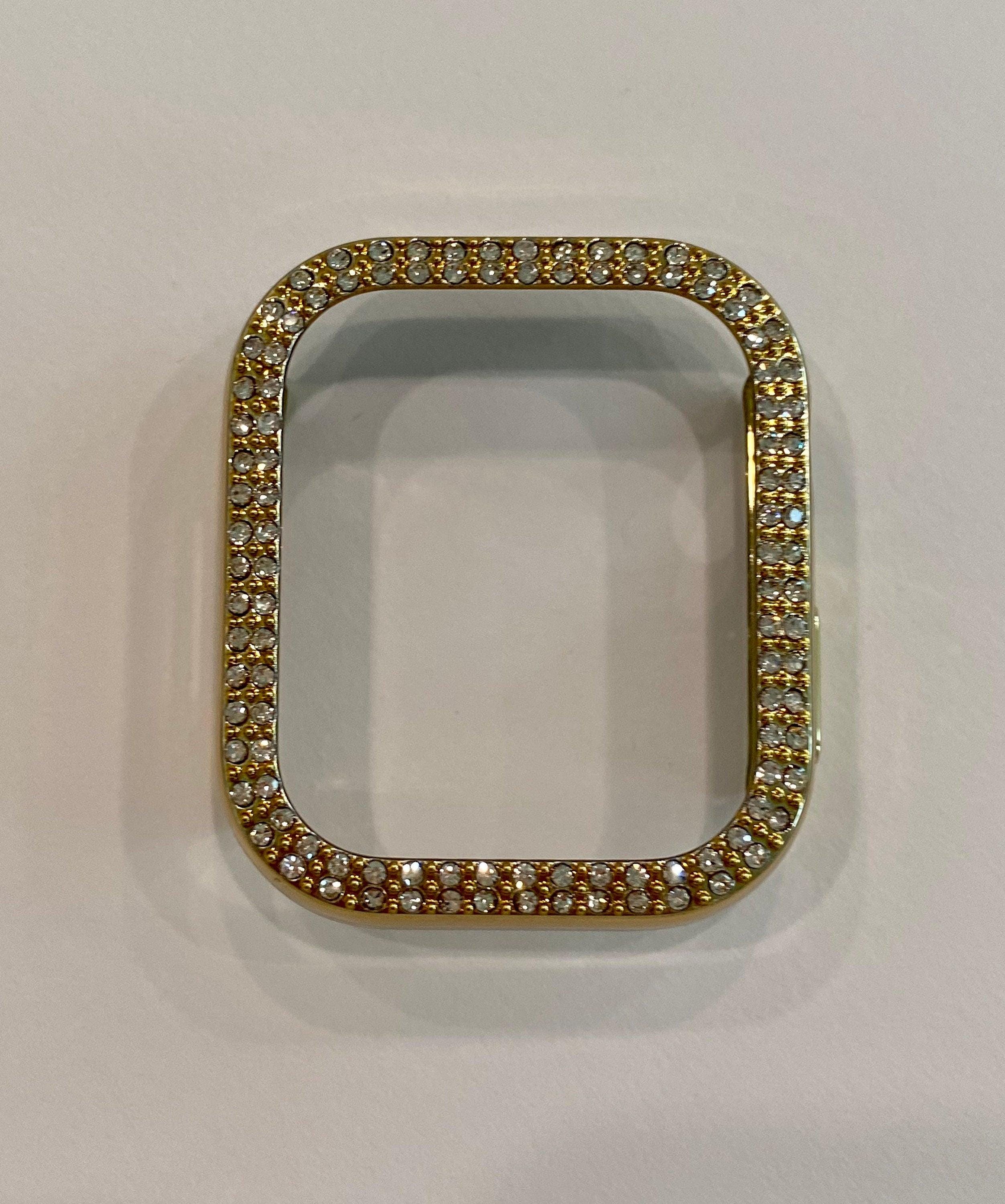 Series 2-9 Apple Watch Band Gold Ultra 49mm Swarovski Crystals & or Lab Diamond Bezel Cover 38mm-45mm Smartwatch Bumper Iwatch Candy Bling