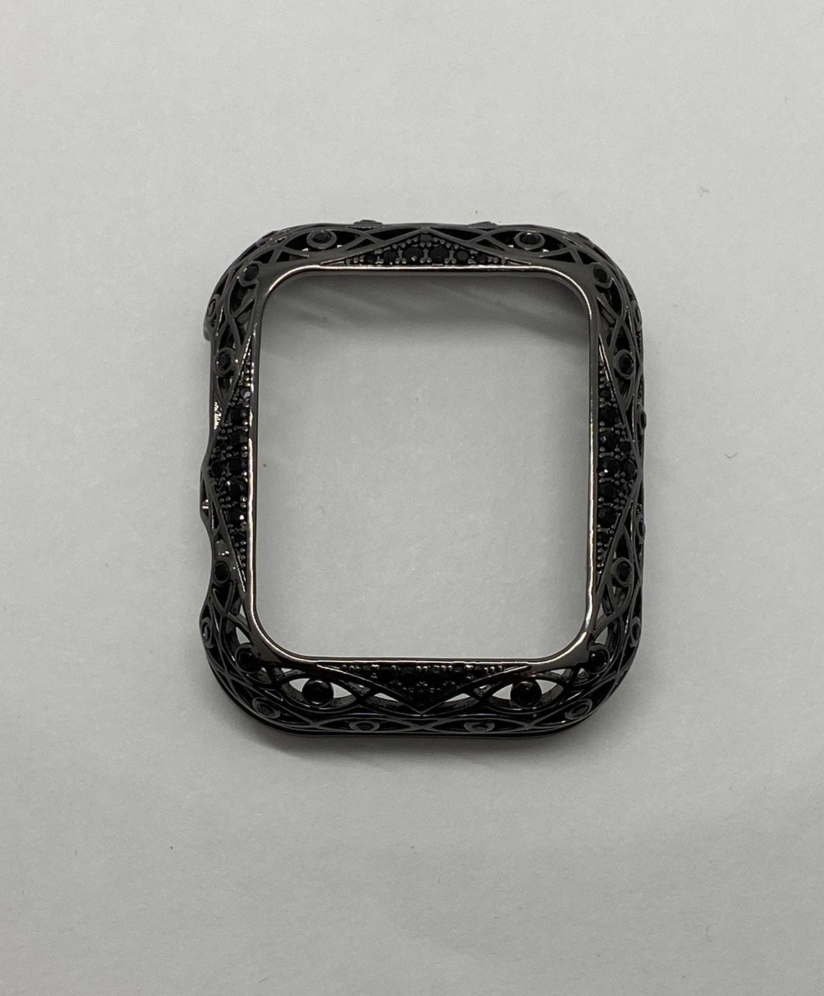 Black on Black Apple Watch Bezel Cover Crystal Rhinestones 38mm 40mm 41mm 42mm 44mm 45mm Series 2-9 SE