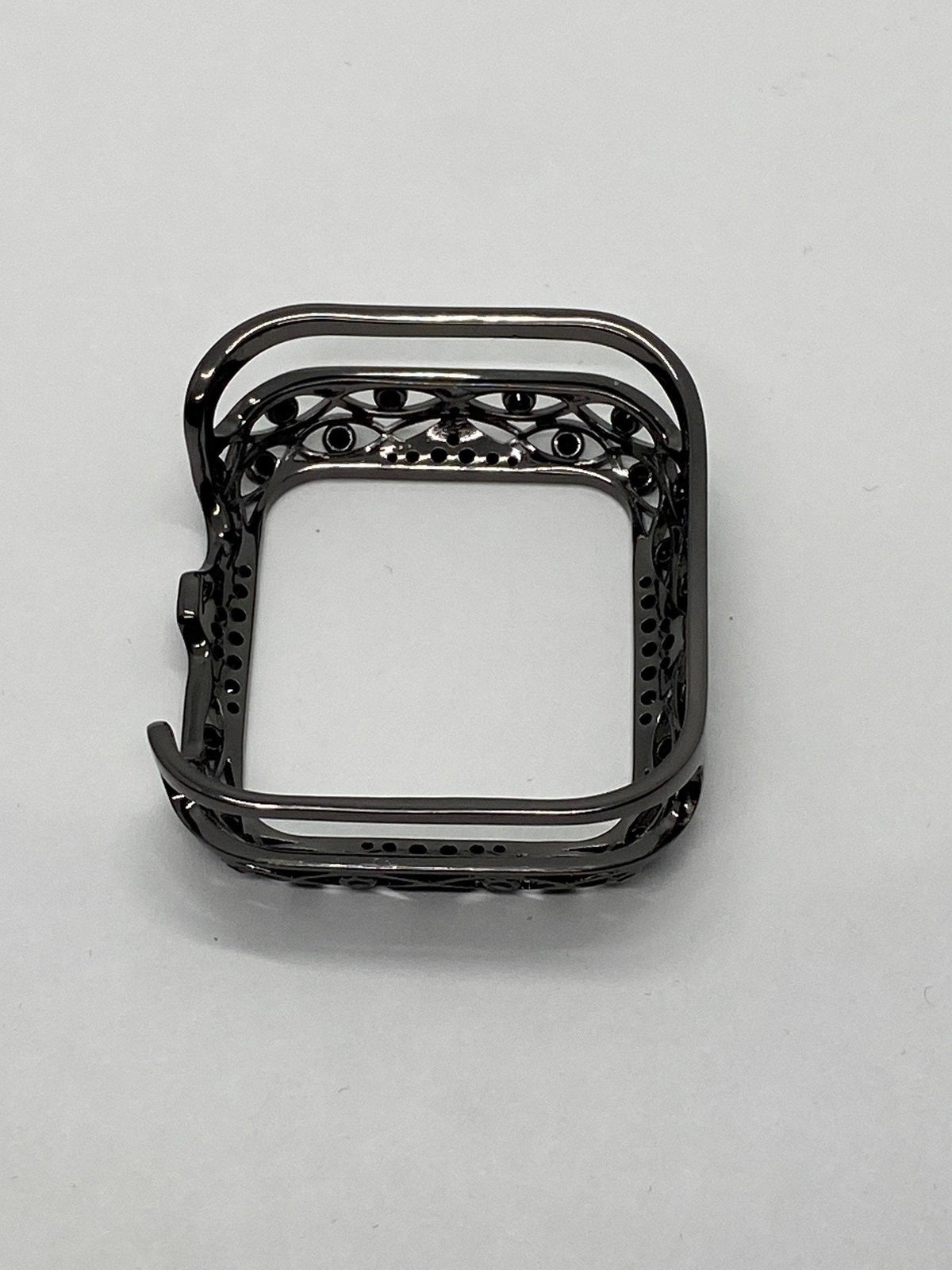 Black on Black Apple Watch Bezel Cover Crystal Rhinestones 38mm 40mm 41mm 42mm 44mm 45mm Series 2-9 SE