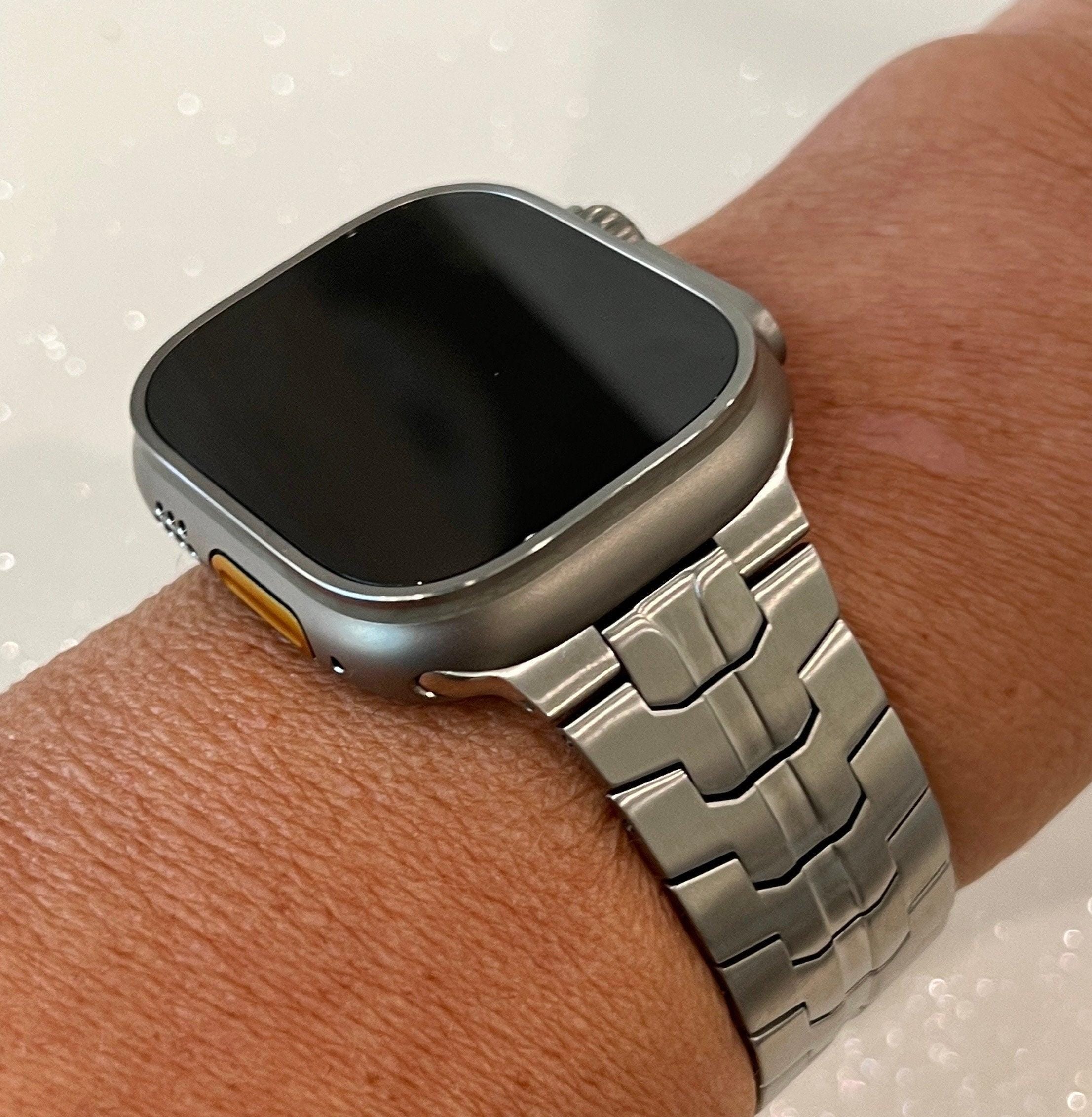 49mm Ultra Titanium Apple Watch Band Stainless Steel Buckle Ultra Apple Watch Band Men's Watch Band Silver