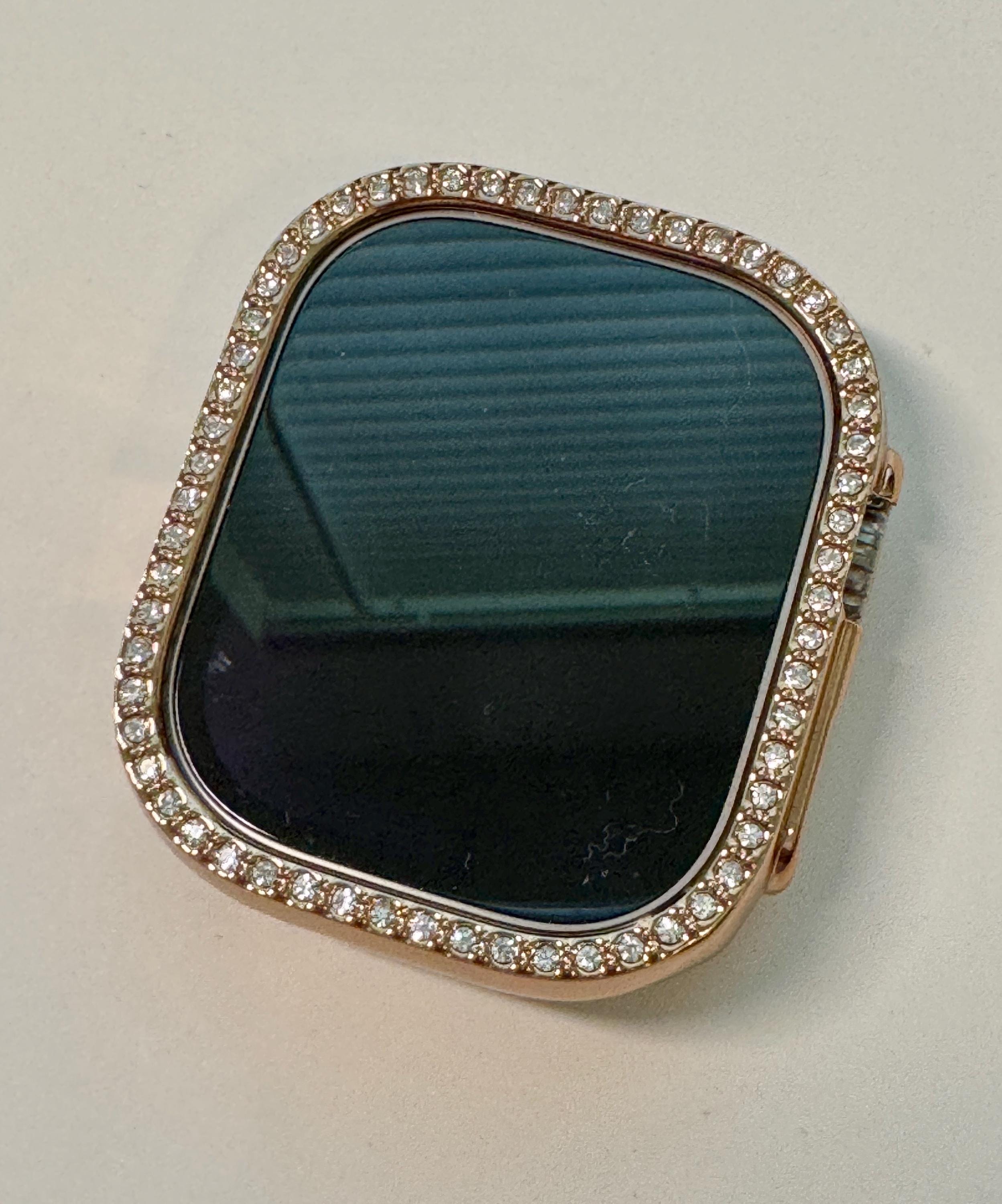 Apple Watch Band 42mm 46mm Series 10 Women Rose Gold Swarovski Crystals & or Apple Watch Case Iphone Watch Protective Iwatch Cover 38mm-49mm