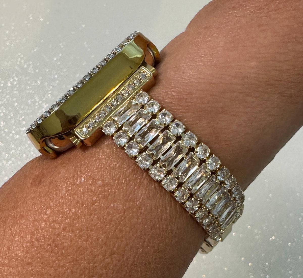 42mm 46mm Apple Watch Band Series 10 Womens Swarovski Crystals & Gold Apple Watch Case 38mm-49mm 38mm-49mm Protective Iwatch Cover Bling