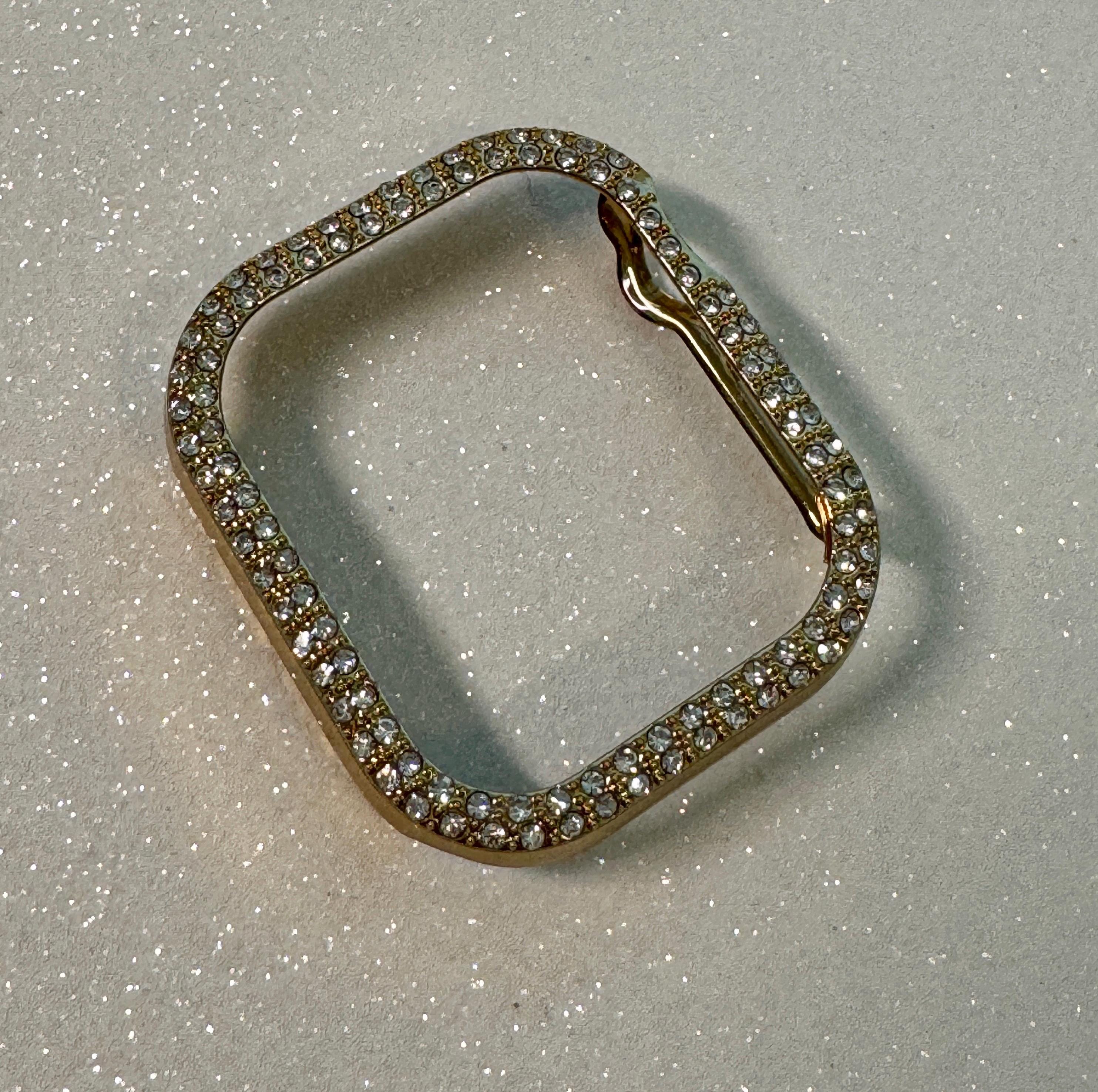 42mm 46mm Apple Watch Band Series 10 Womens Swarovski Crystals & Gold Apple Watch Case 38mm-49mm 38mm-49mm Protective Iwatch Cover Bling