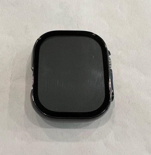 Apple Watch Case poly Carbonate Black Case with built in Tempered Glass Screen Protector. Iwatch Candy
