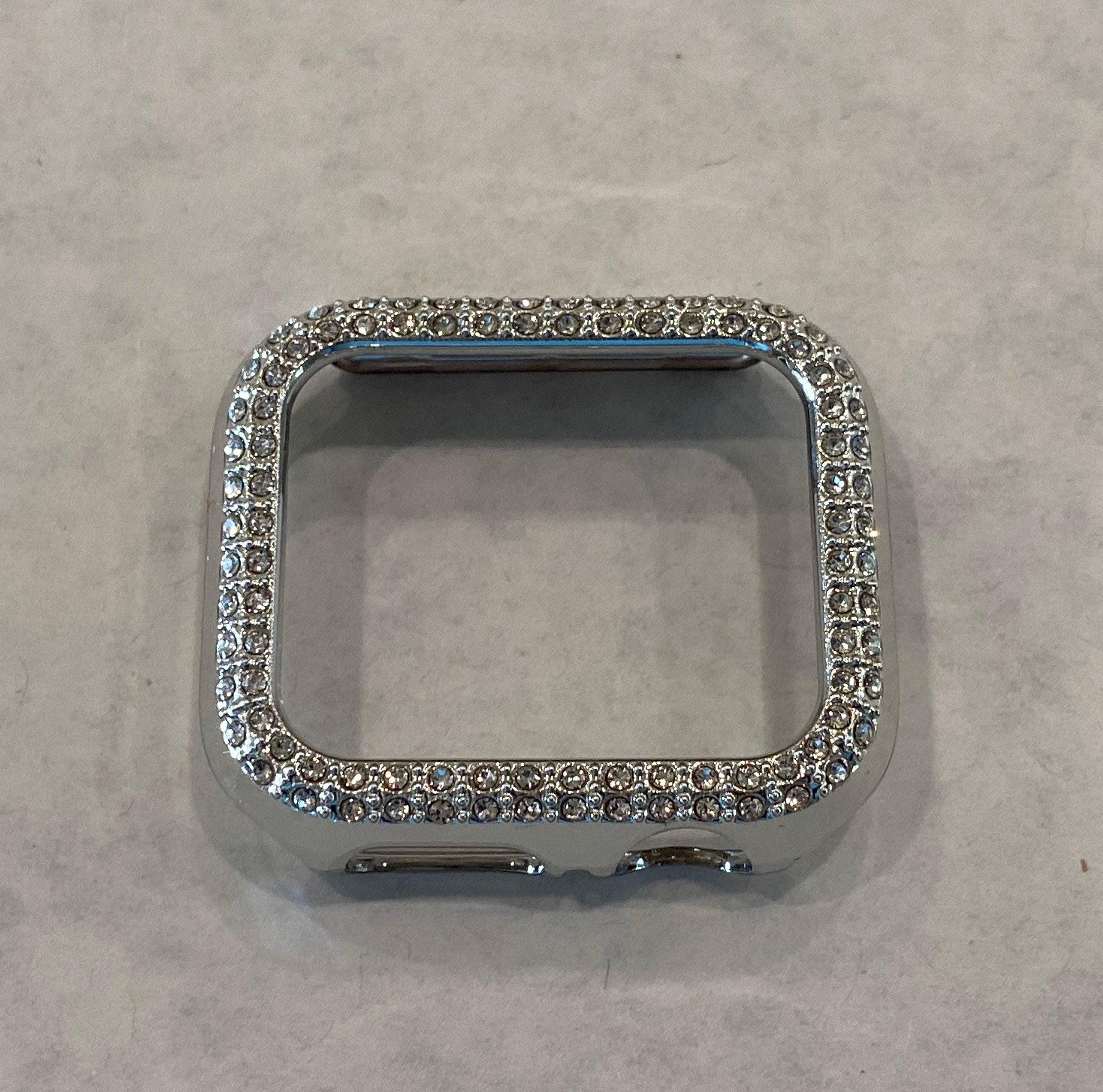 Series 10 Apple Watch Cover 42mm 46mm Silver Swarovski Crystals Apple Watch Case 38mm-49mm Iphone Watch Cover Protective Bumper Bling
