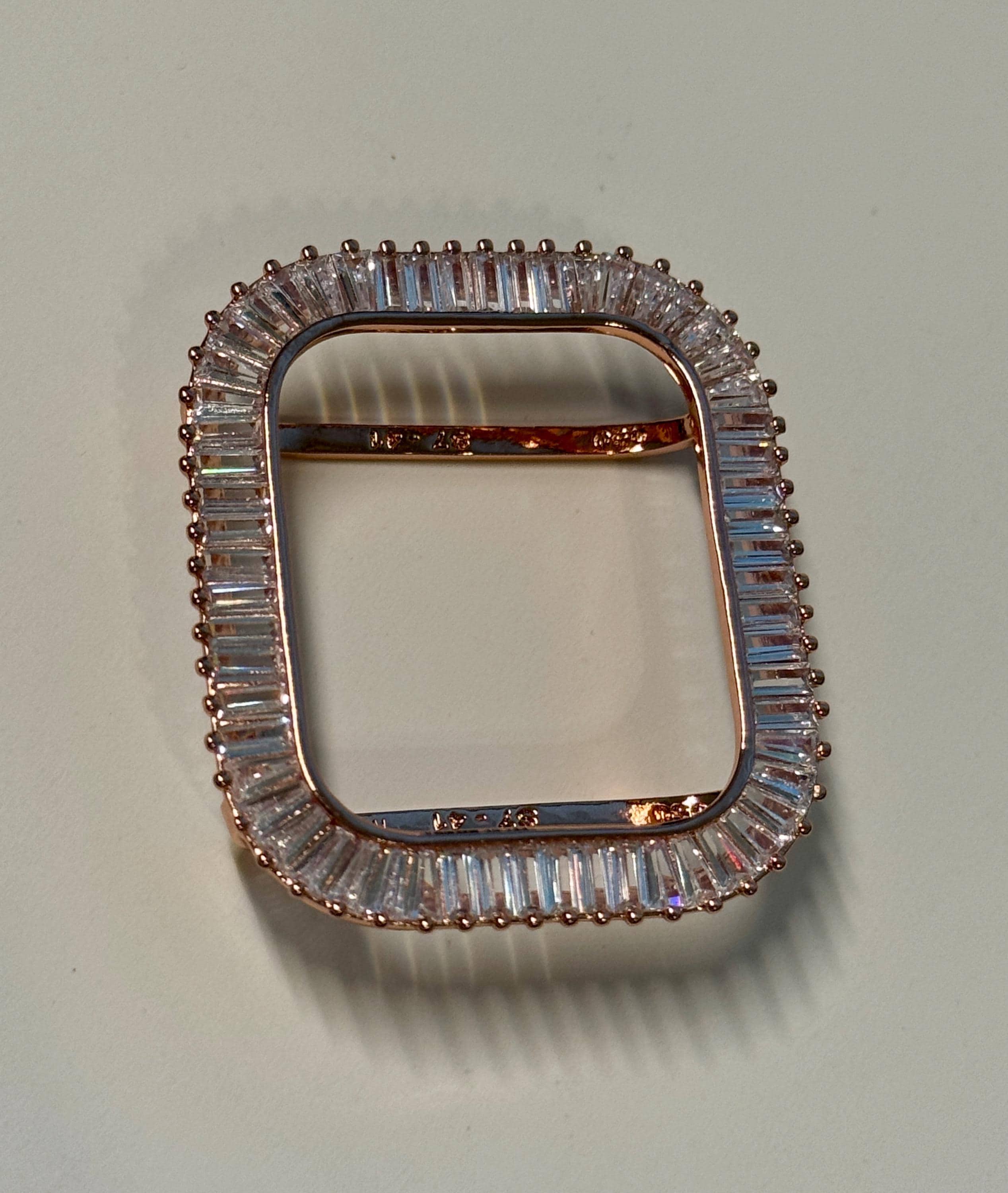 Apple Watch Band Womens Bracelet Swarovski Crystal 14k Rose Gold PL & or Apple Watch Case Lab Diamond Bezel for Iphone Watch 38mm-45mm Bling