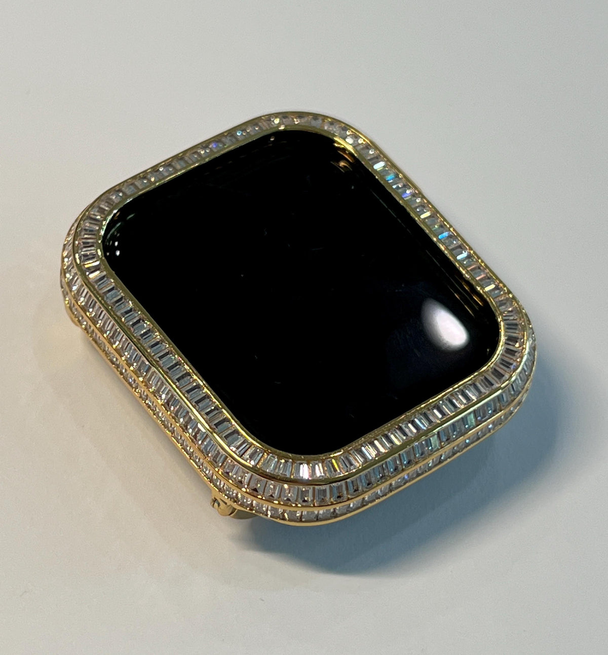 14k Yellow Gold Plated Apple Watch Band Womens Swarovski Crystal & or Apple Watch Case Lab Diamond Bezel for Iphone Watch Cover Iwatch Candy
