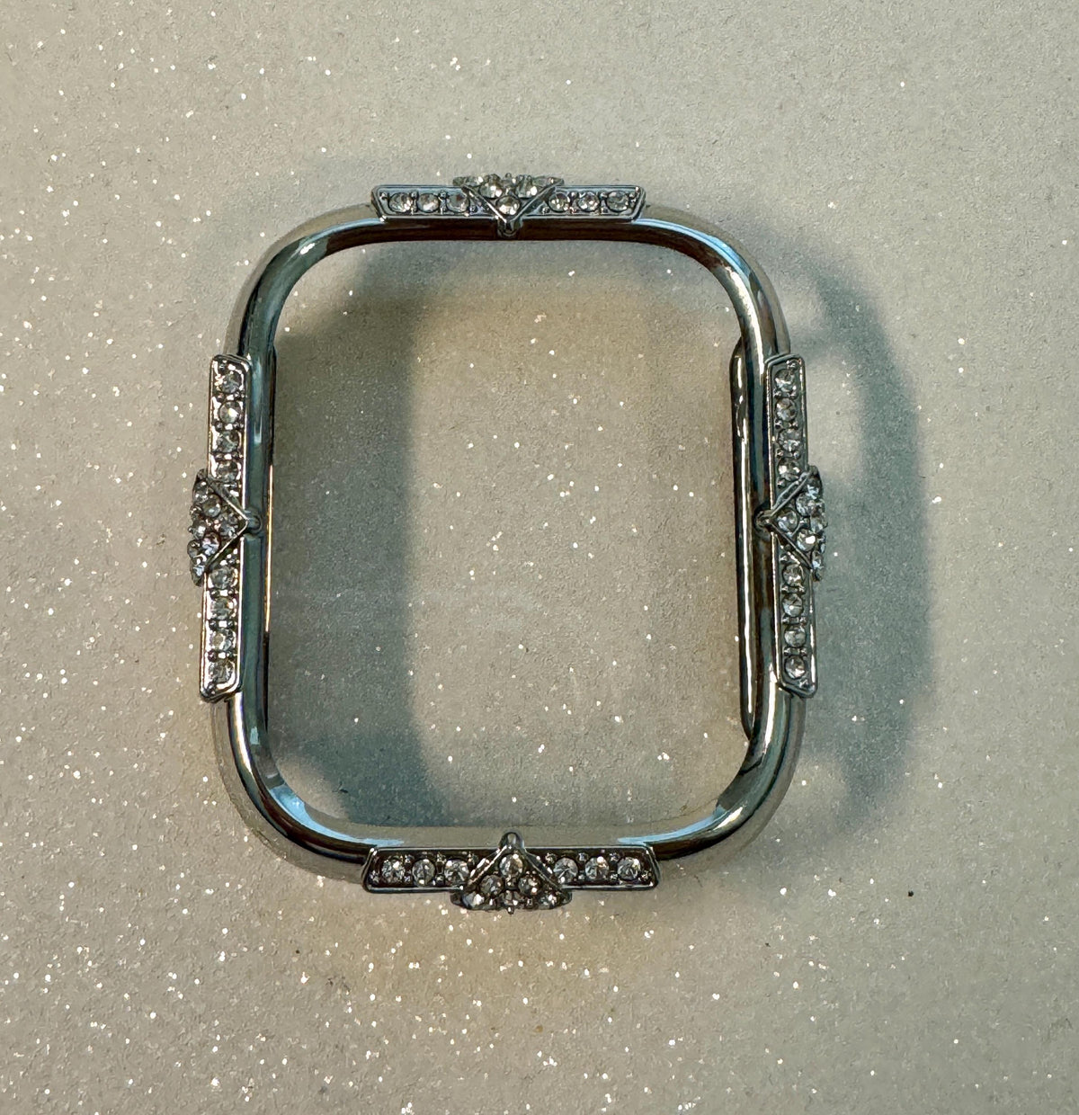 Silver Apple Watch Band Womens Bracelet Swarovski Crystals & or Apple Watch Case Swarovski Crystals for Iphone Watch Cover Tempered Glass